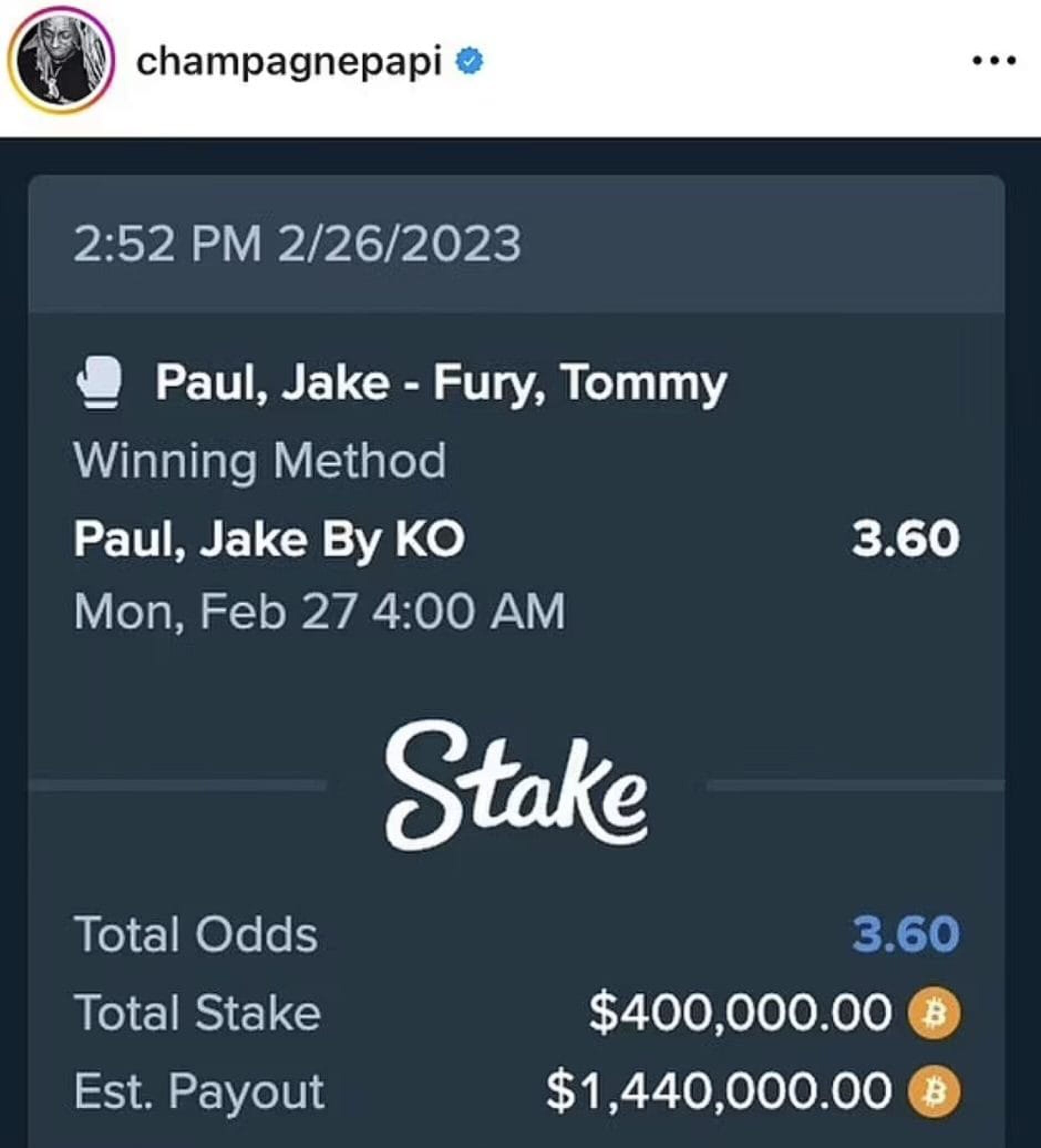 Weddenschap Drake - Jake Paul