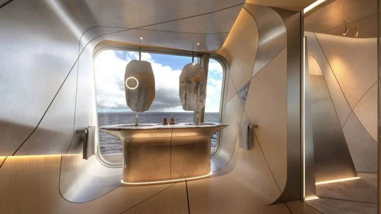 Deze bizarre catamaran lijkt eerder op een drijvende villa