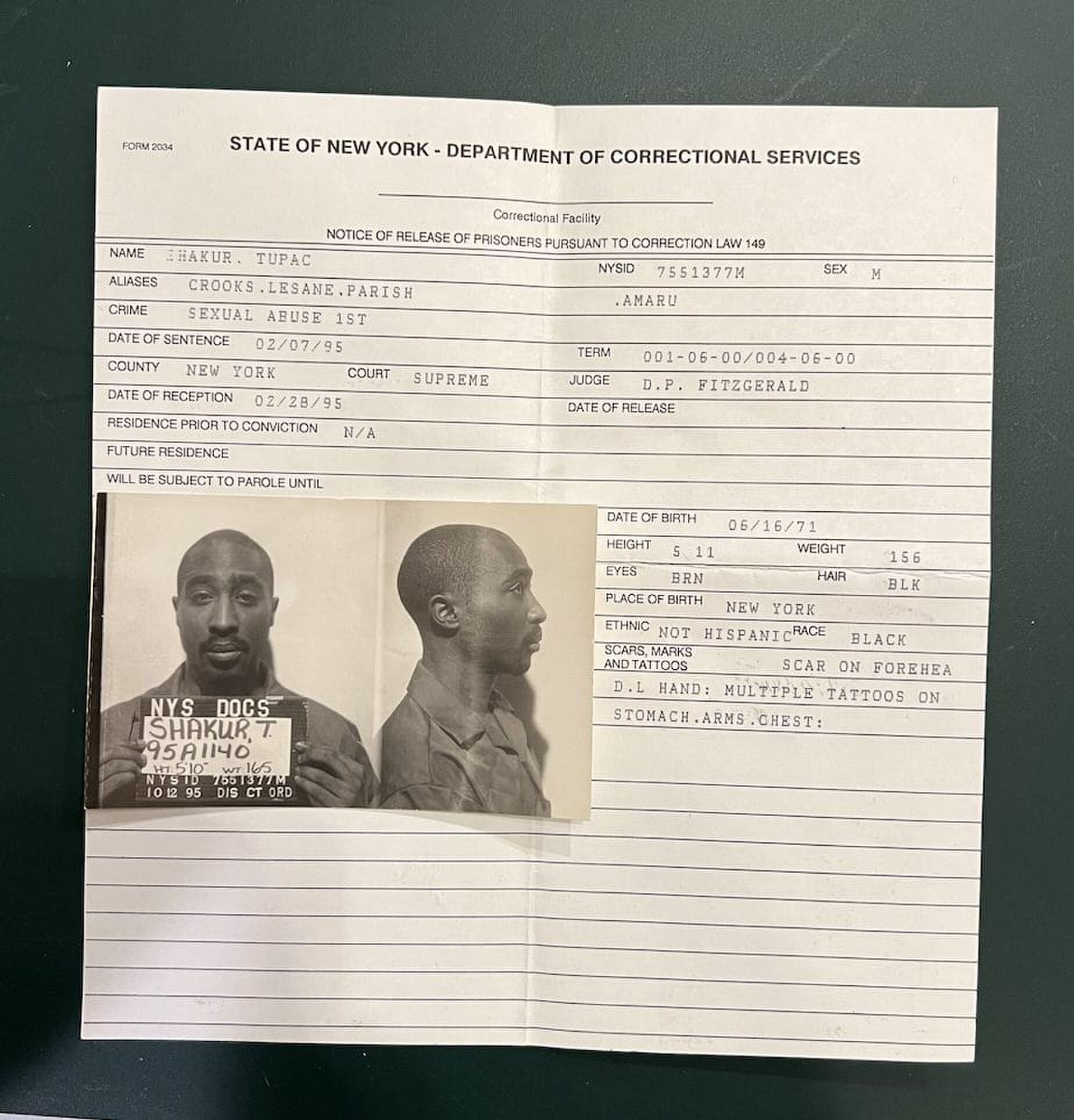 2Pac veiling vingerafdrukken