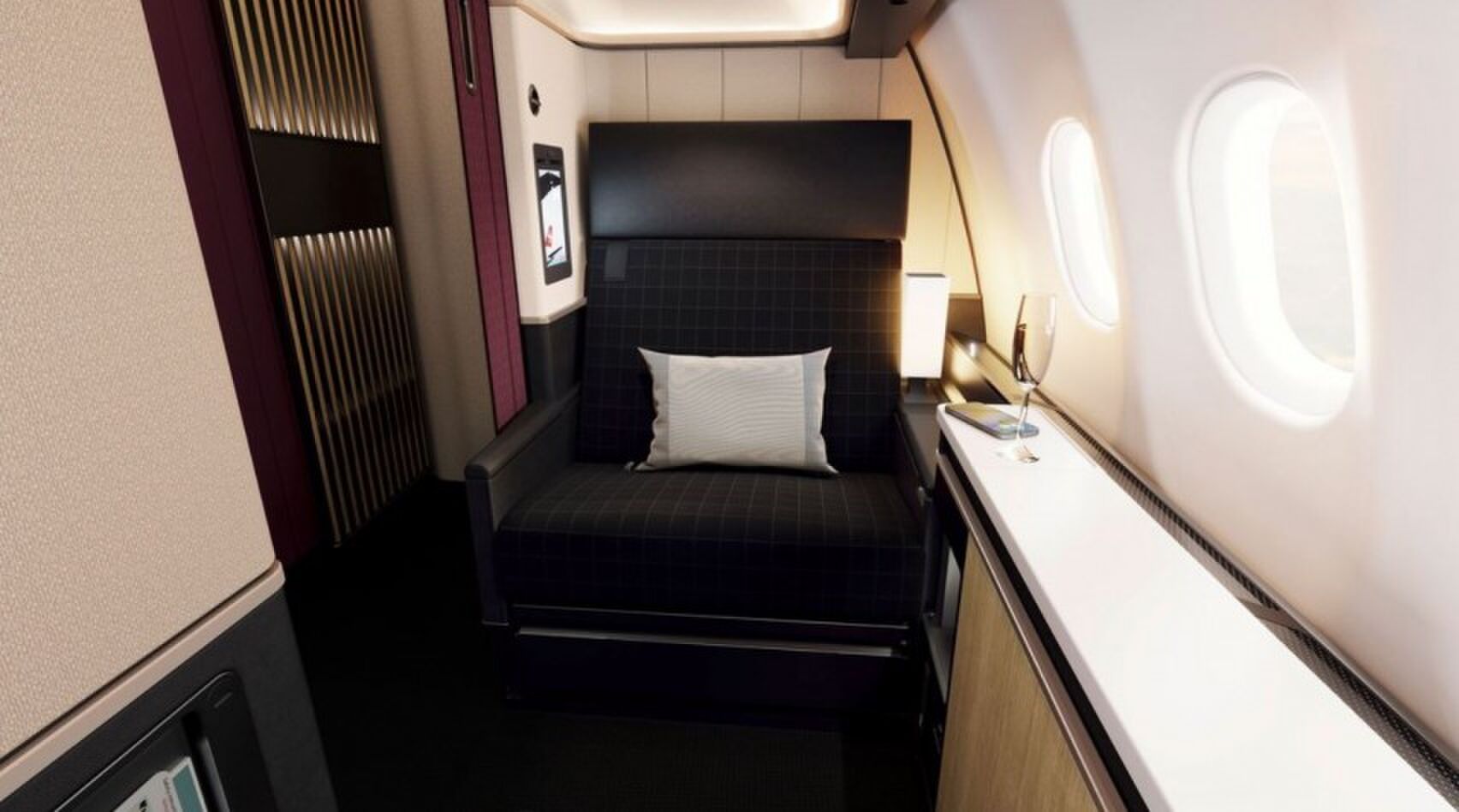 Nieuwe stoelen van Swiss Air 