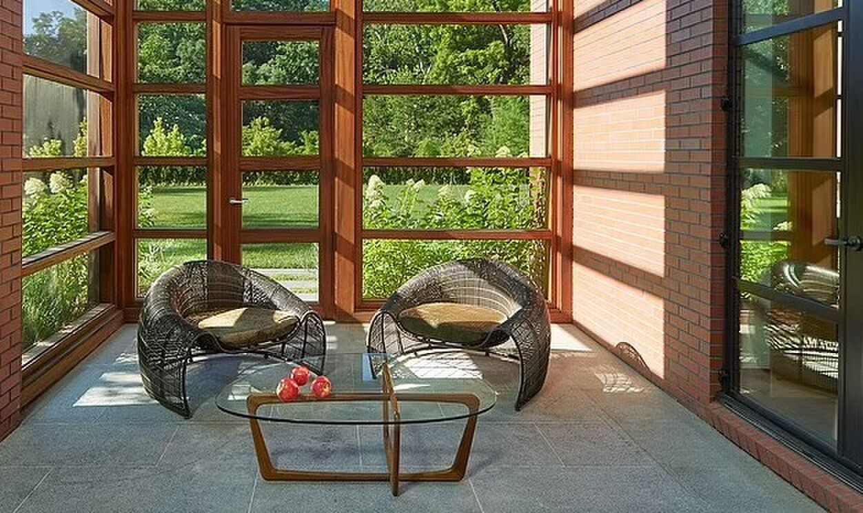 Een terras bij het herenhuis van Mark Zuckerberg in Washington D.C.