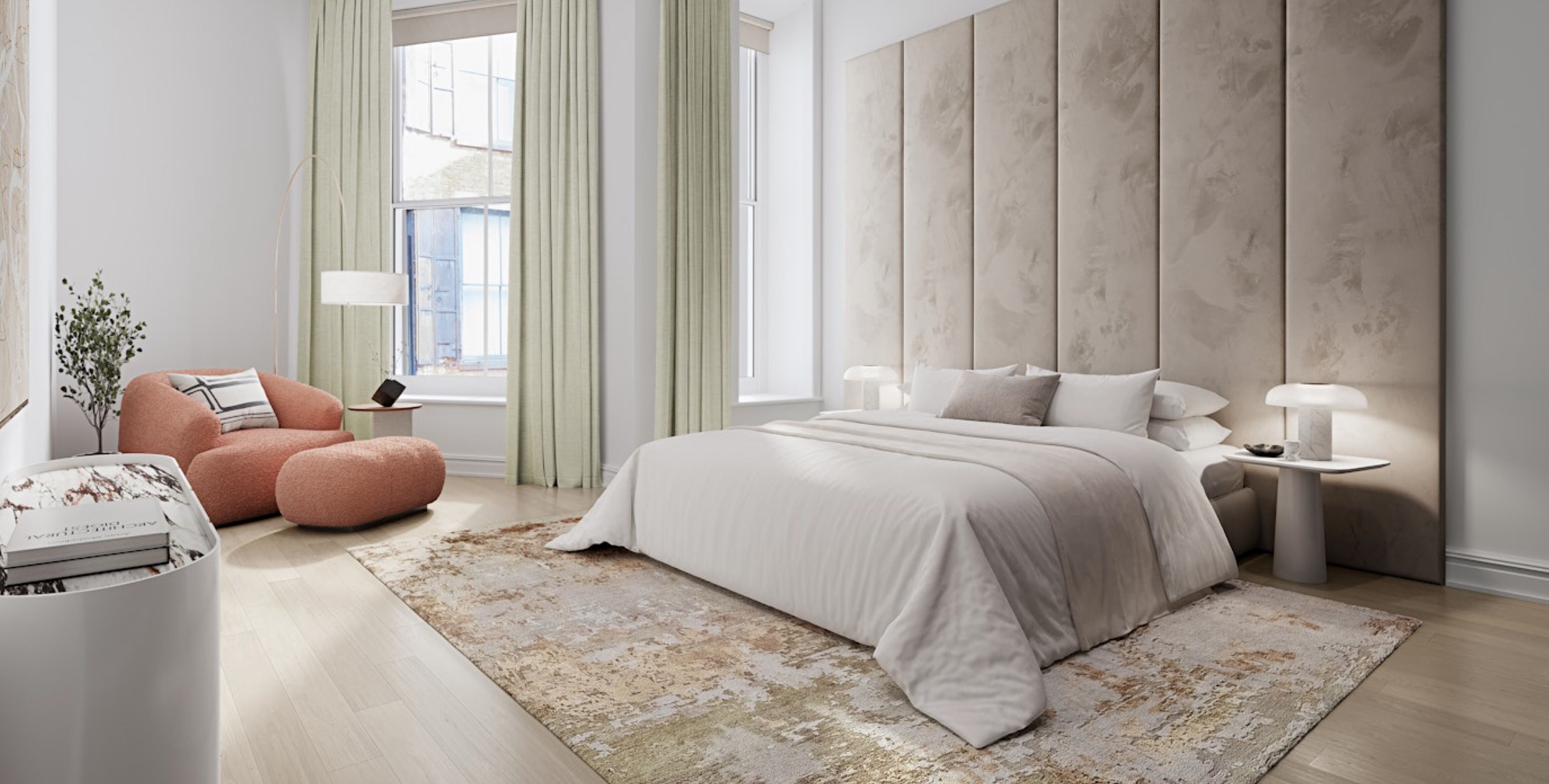 Een slaapkamer in het loft uit de film 'The Devil Wears Prada'
