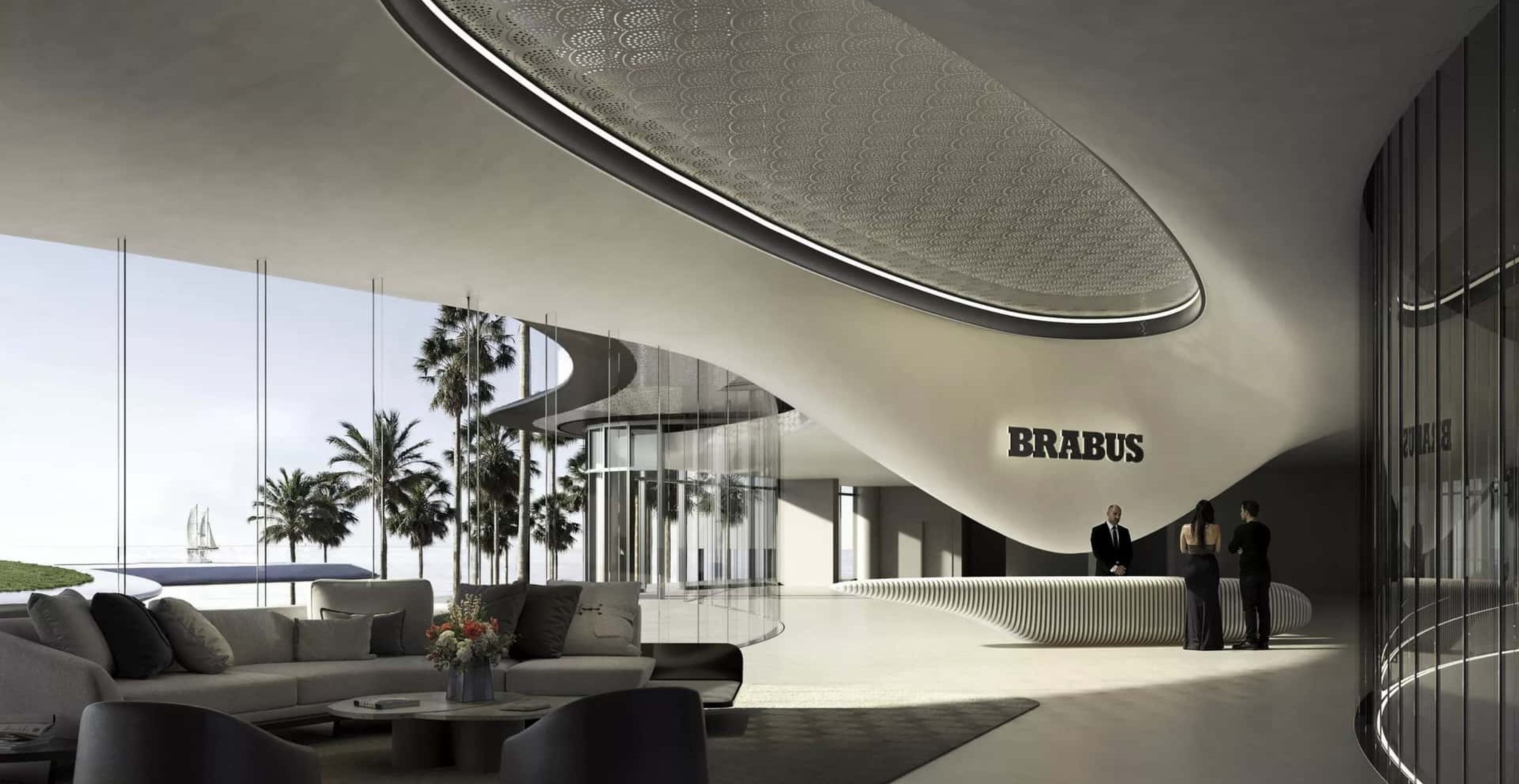 Binnen in één van de gebouwen op het nieuwe Brabus Island in Dubai