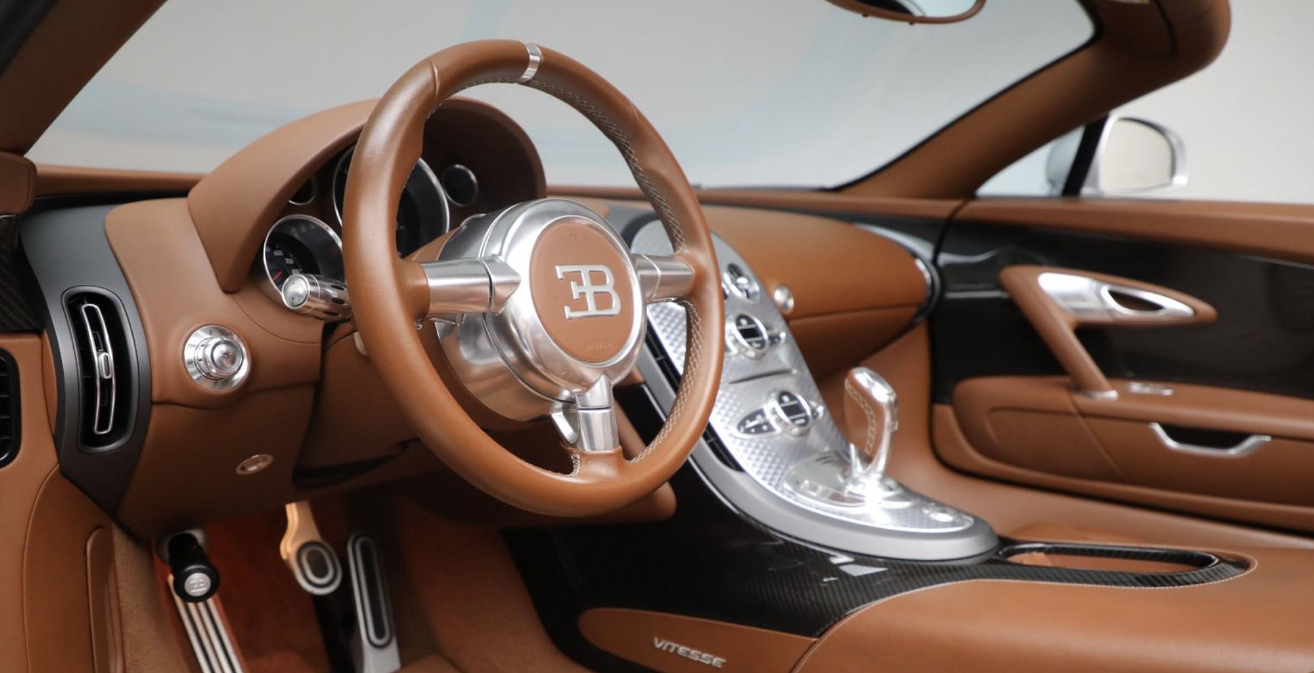 Het interieur van de Bugatti Veyron van Arnold Schwarzenegger
