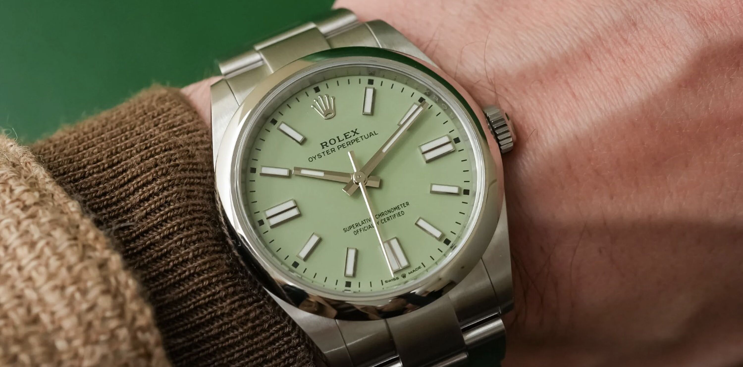 De waarde van de nieuwe Rolex Oyster Perpetual ‘Pistachio’ is nu al verdrievoudigd