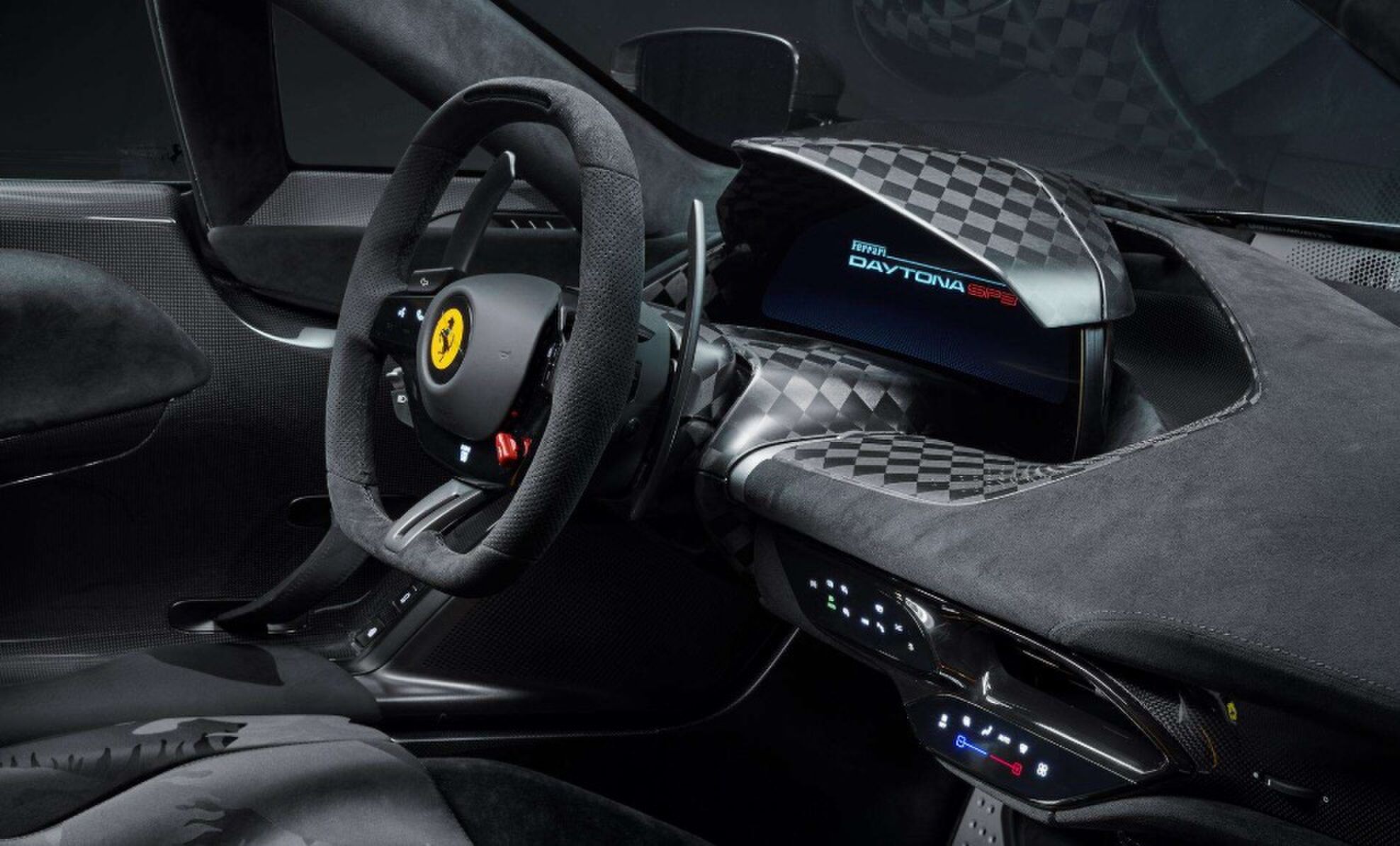 Het interieur van de Ferrari Daytona SP3 Tailor Made