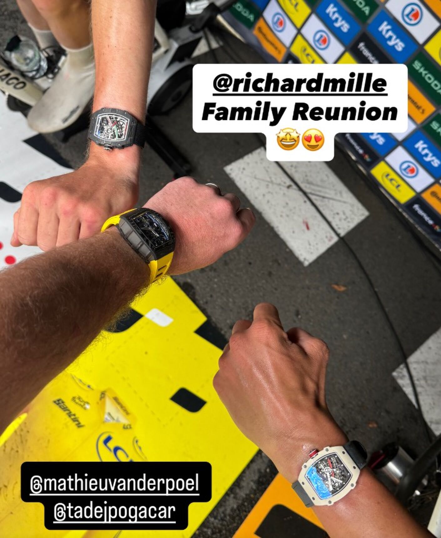 De Richard Mille-horloges van Mark Cavendish, Tadej Pogačar en Mathieu van der Poel