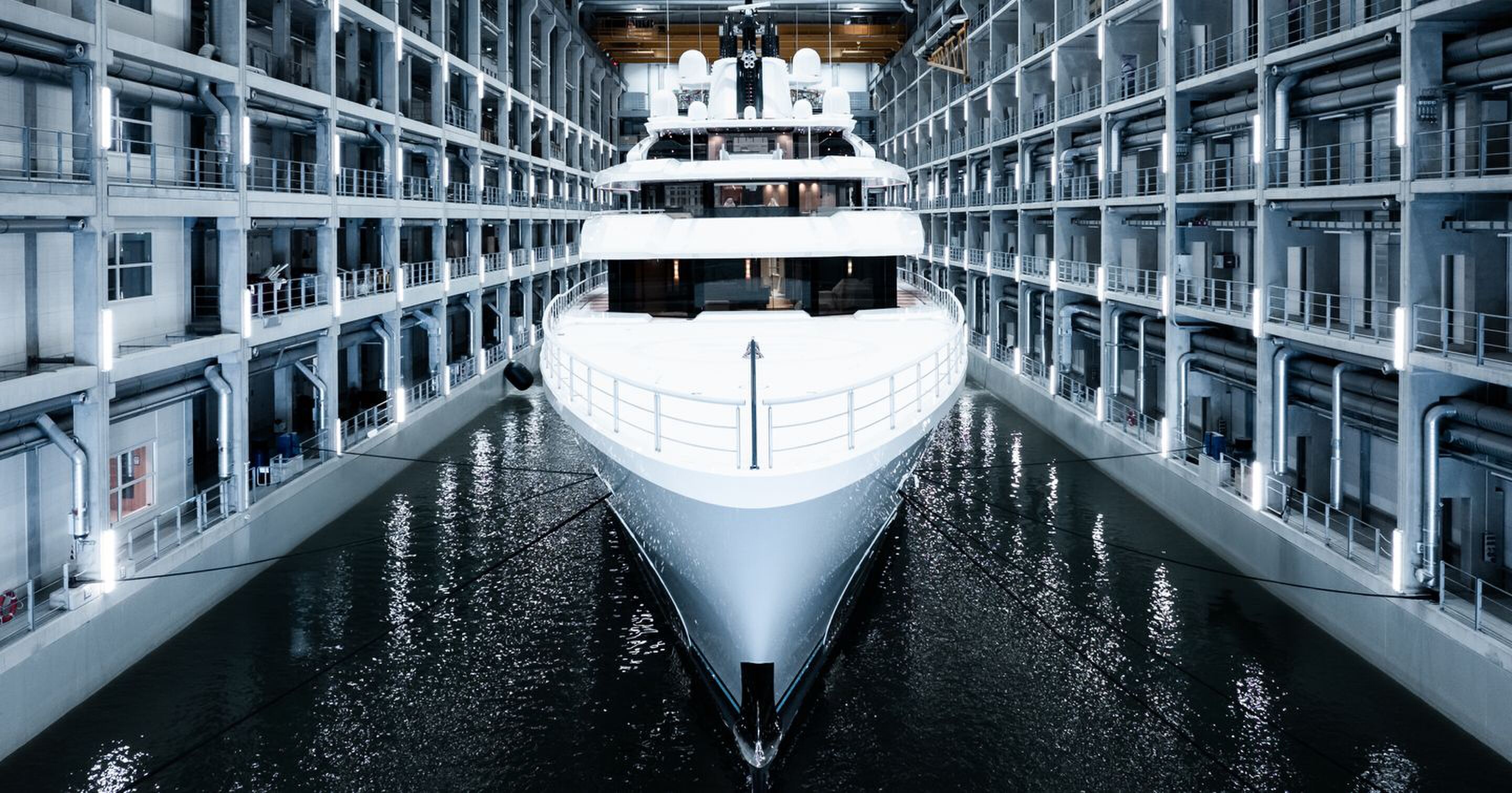 Het superjacht Leviathan, het grootste jacht ooit gebouwd door Oceanco