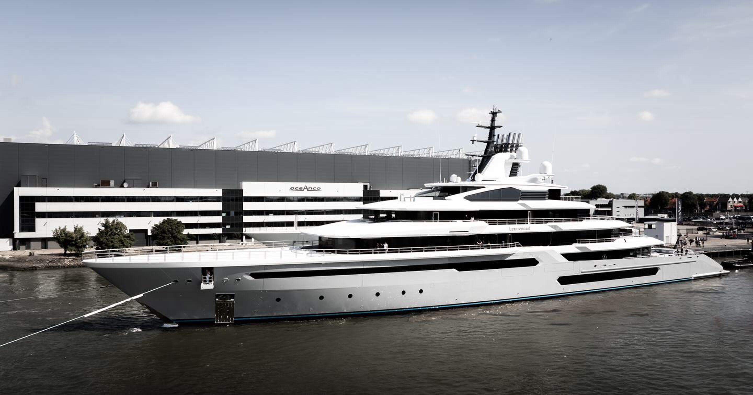 Het superjacht Leviathan, het grootste jacht ooit gebouwd door Oceanco