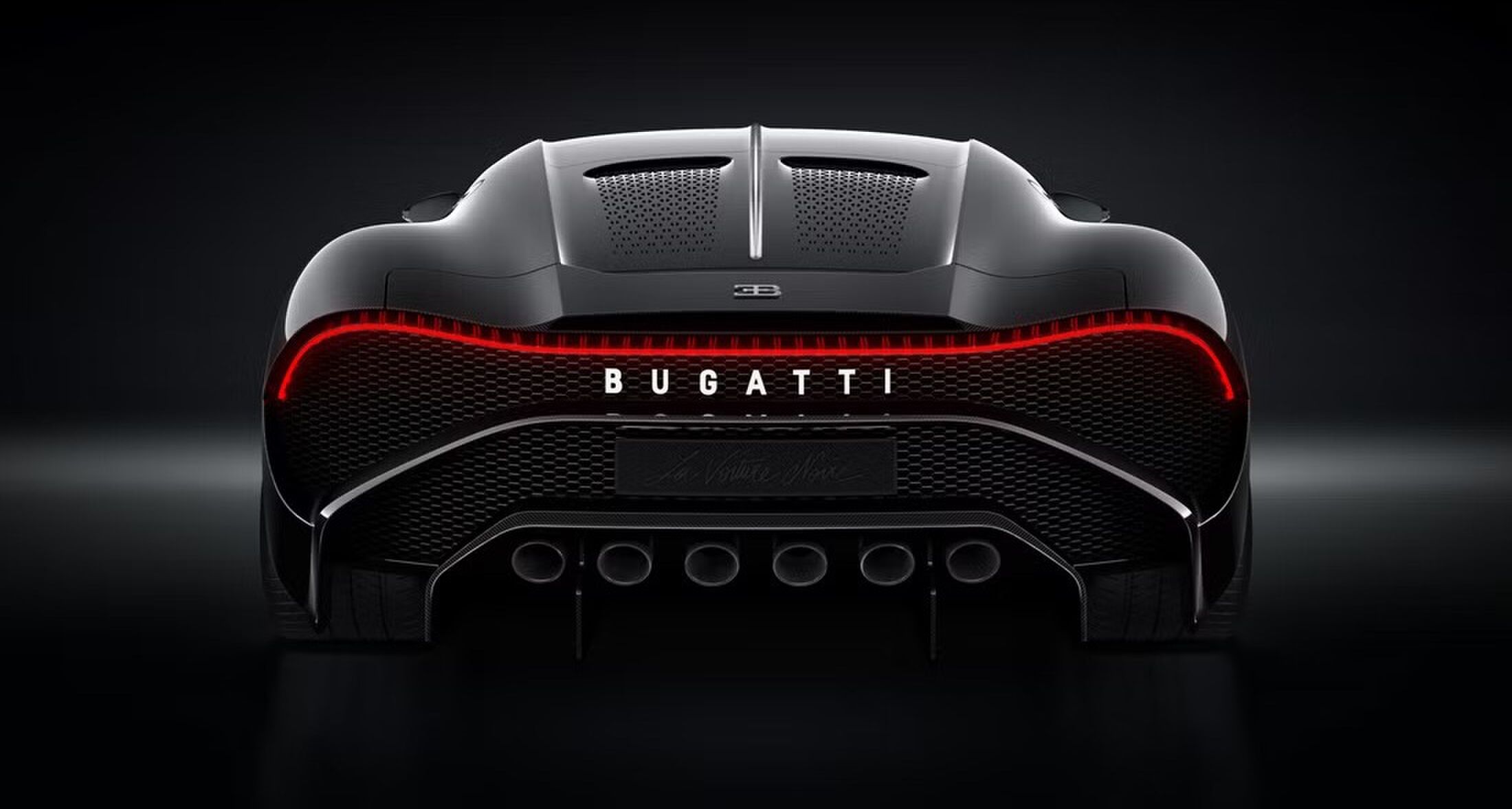 De achterzijde van de Bugatti La Voiture Noire.