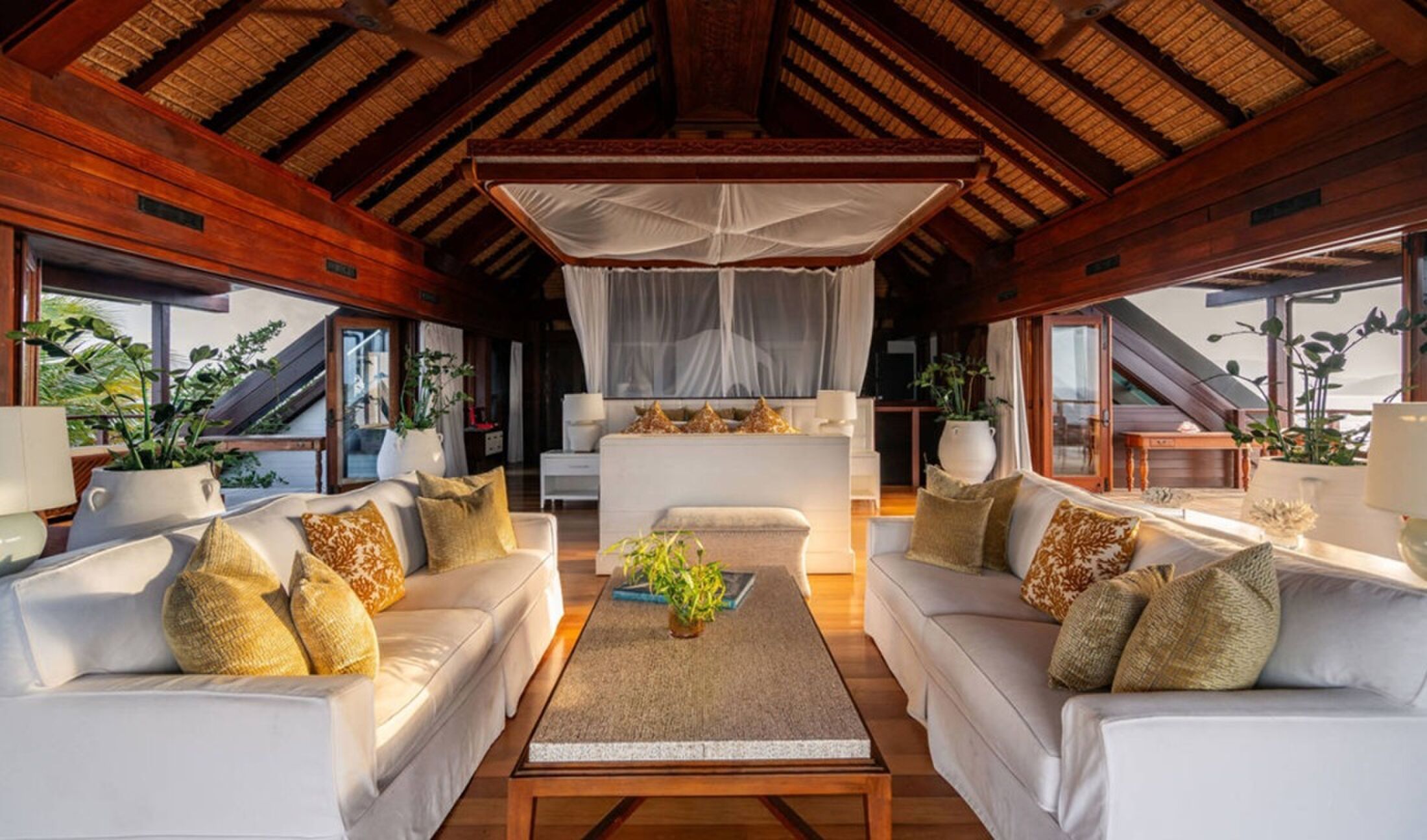 De living in één van de villa's