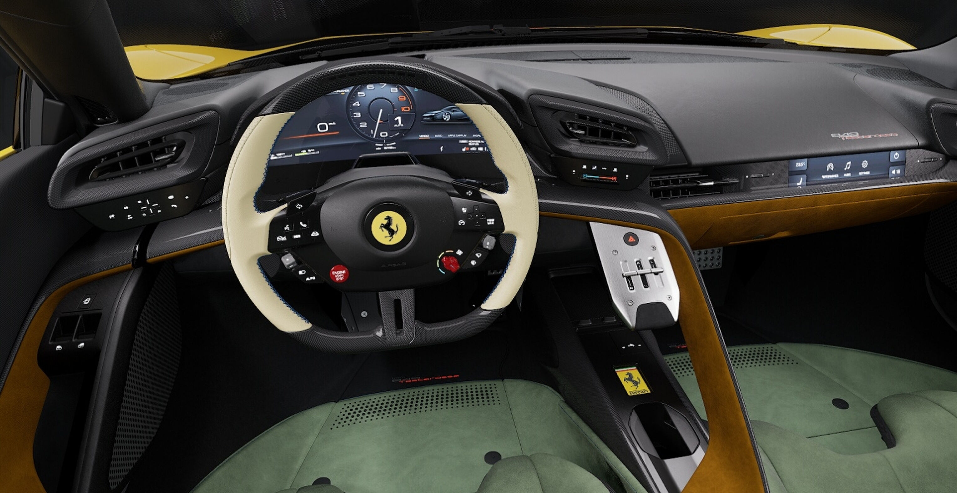 Het interieur van de Ferrari 849 Testarossa