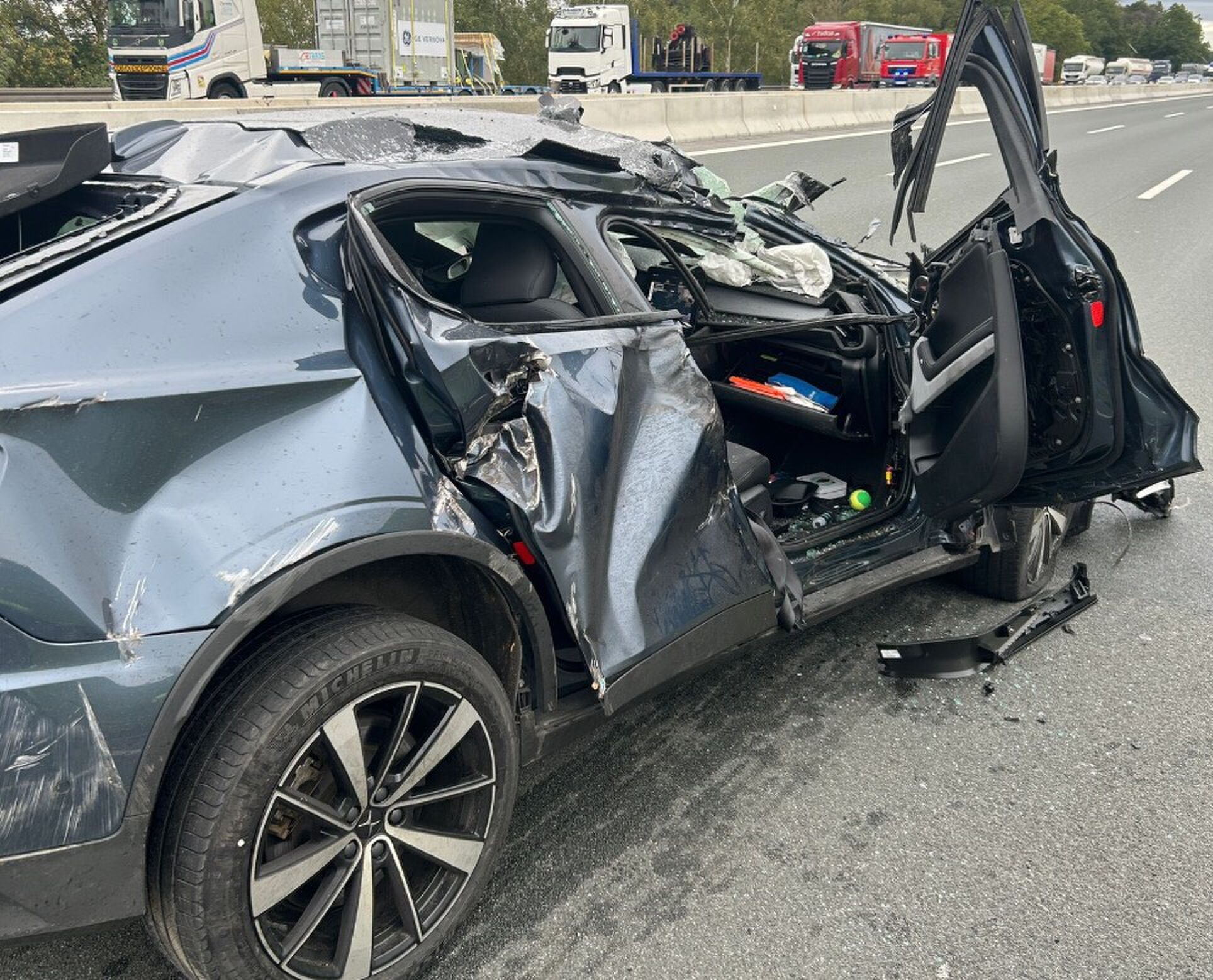 De bij de aanrijding betrokken Polestar