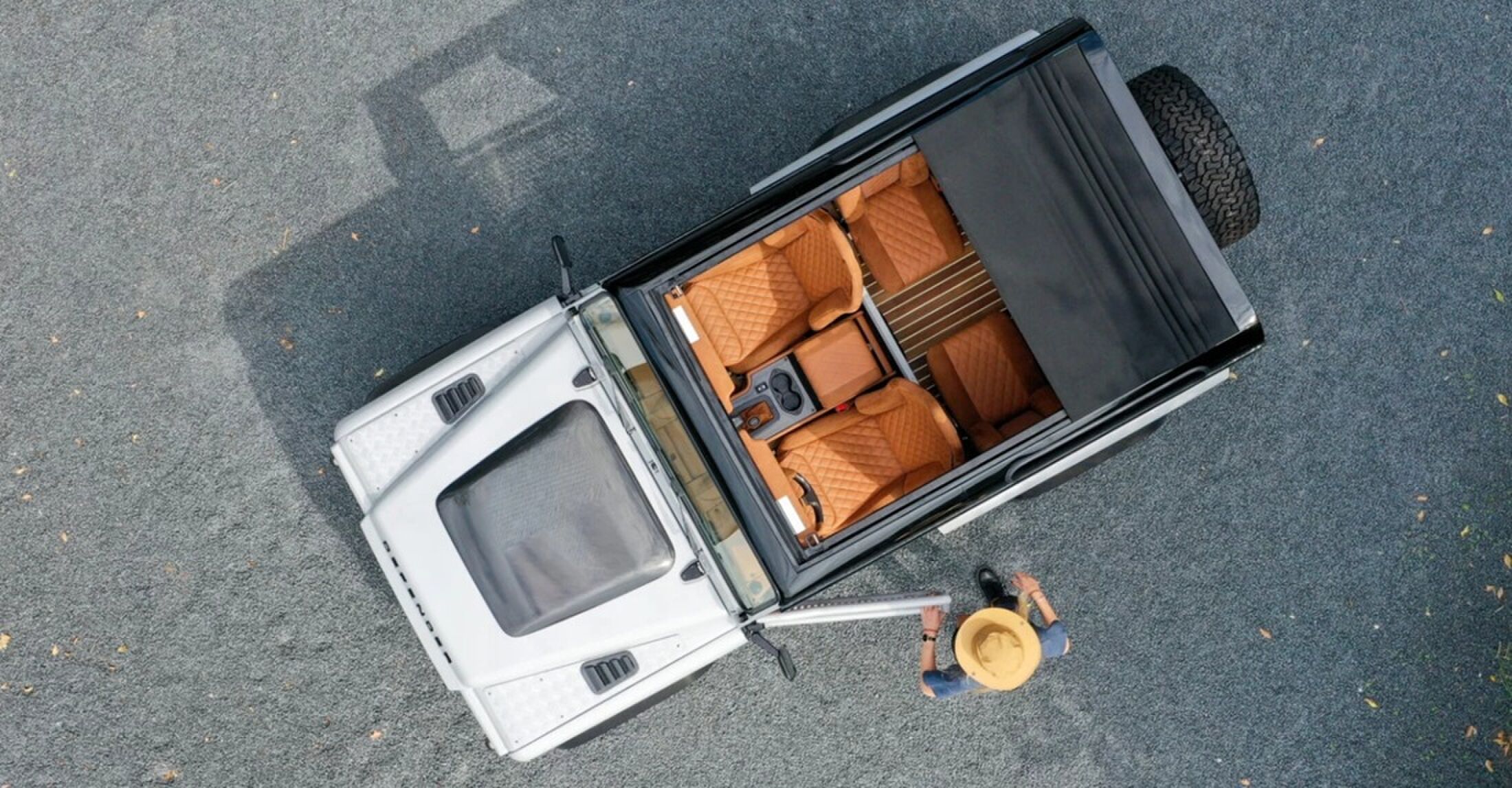 The Landrovers Discidium vanaf boven