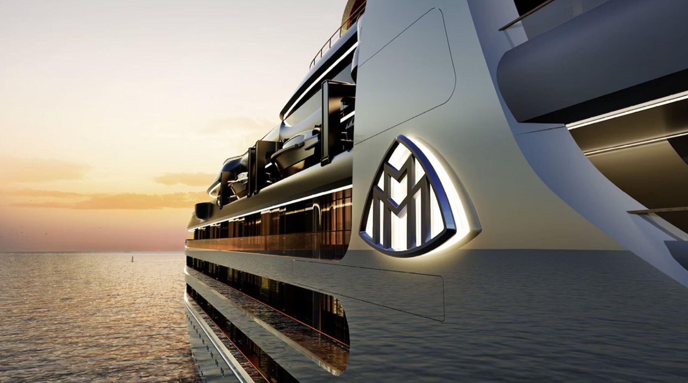 De zijkant van het luxe schip