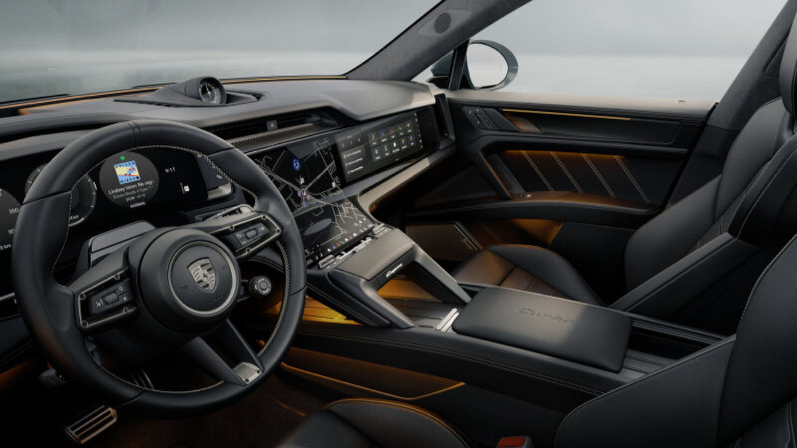 Het interieur van de Porsche Cayenne Electric Turbo