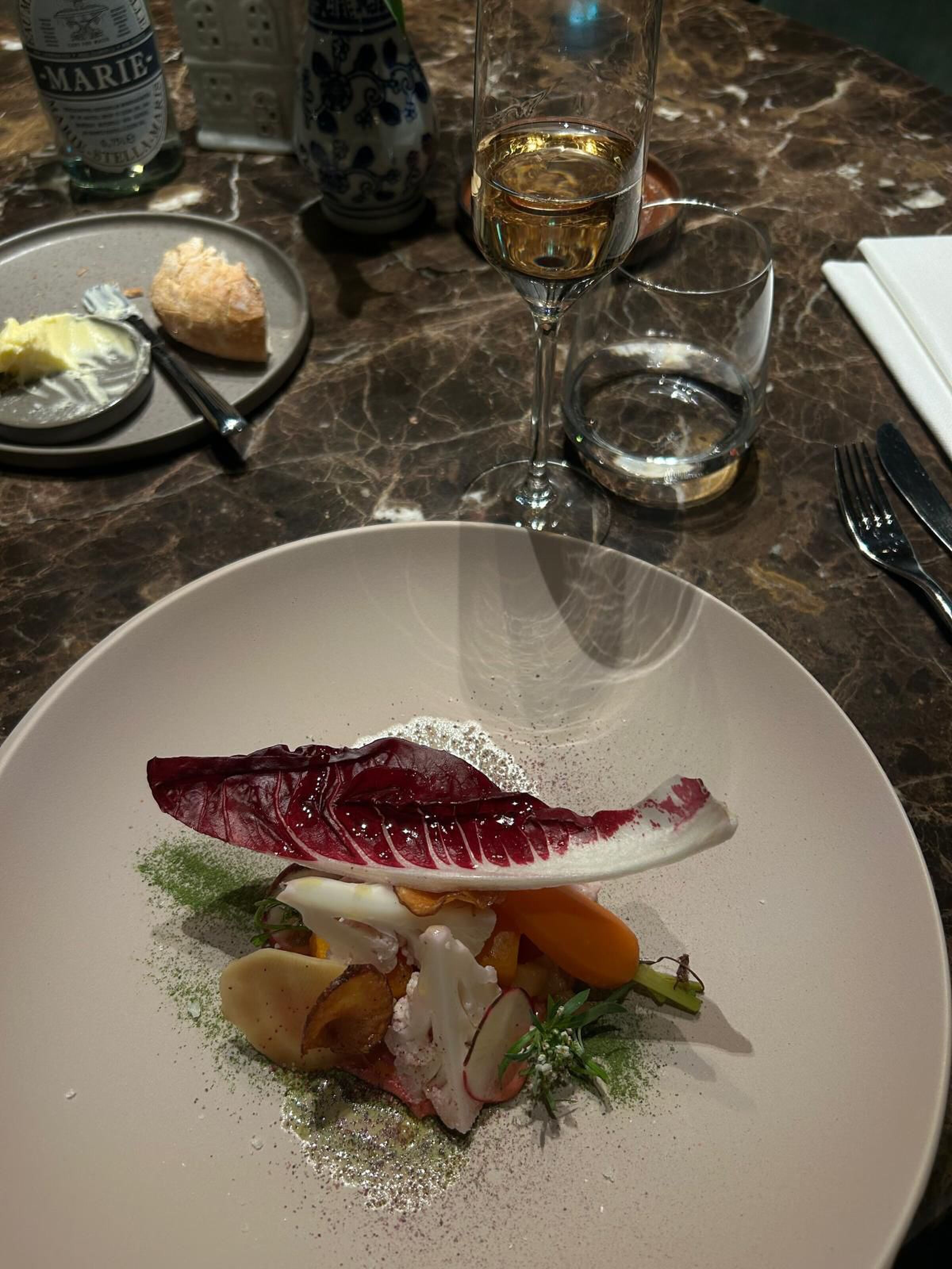 Het voorgerecht bij Restaurant Omber