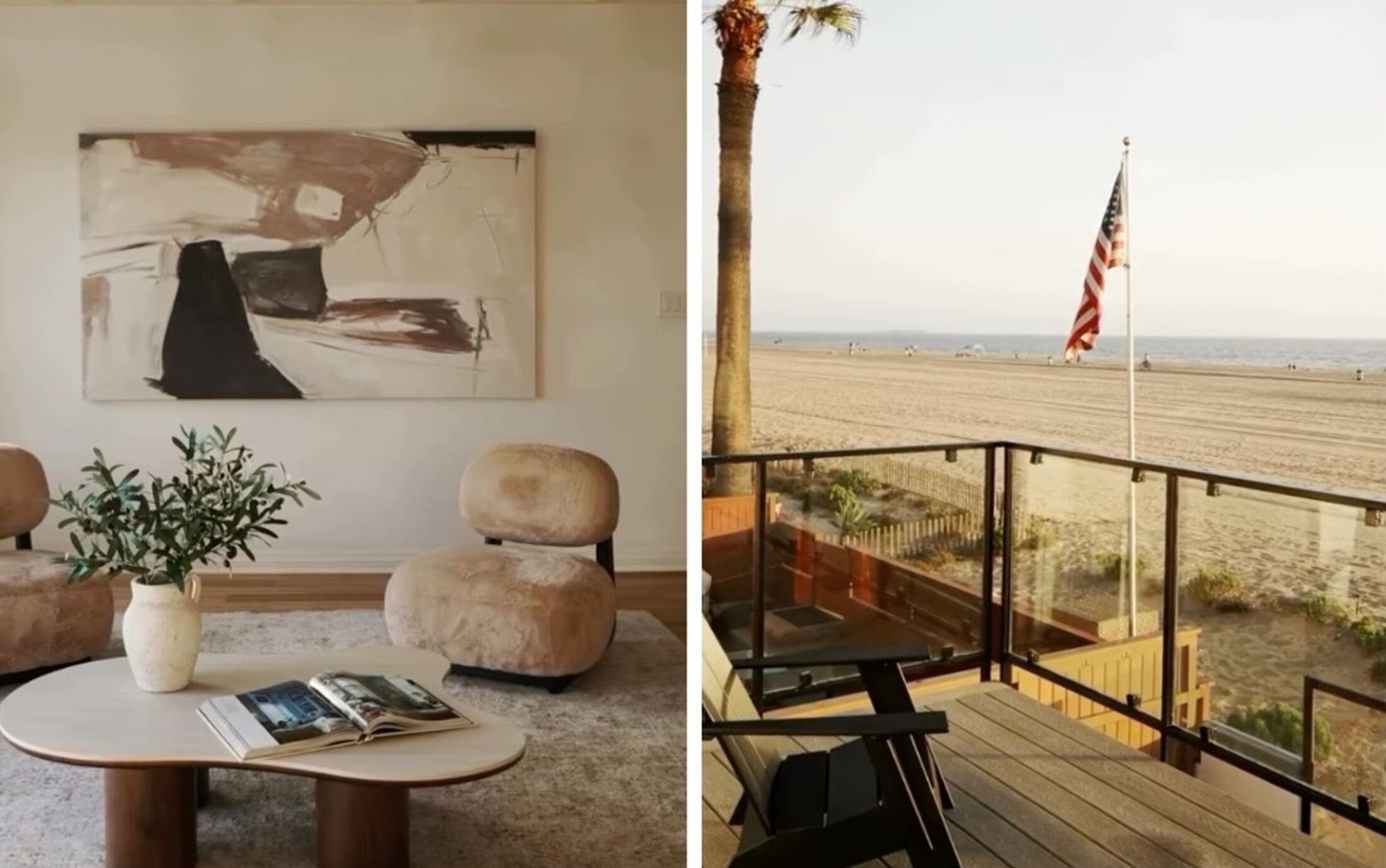 De zitkamer en het balkon