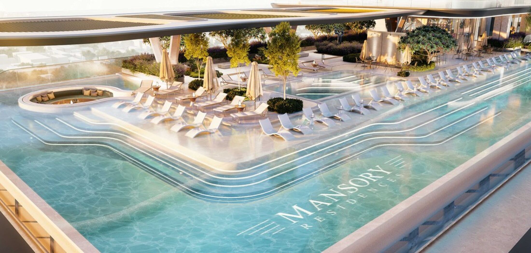 Het zwembad van Mansory Residences