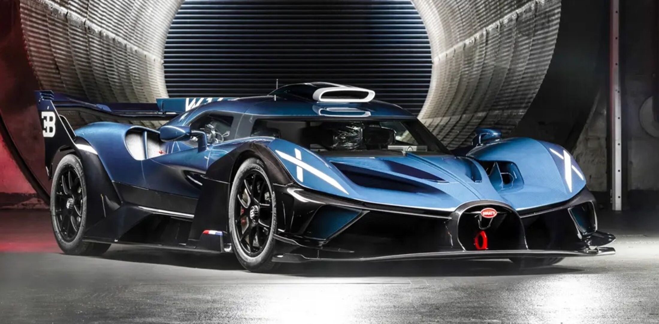 De voorzijde van de Bugatti Bolide