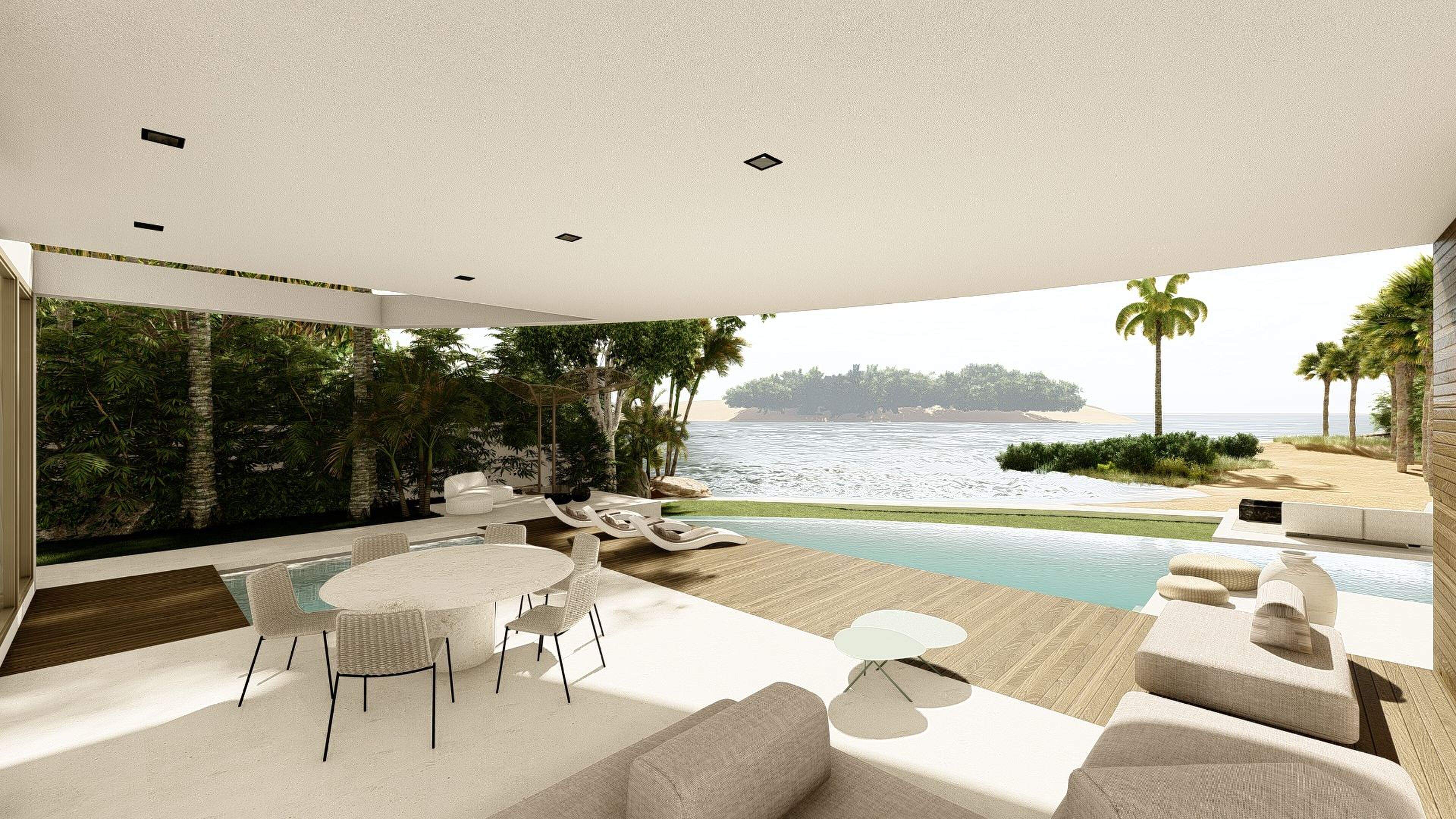 Het uitzicht vanuit de villa in Florida