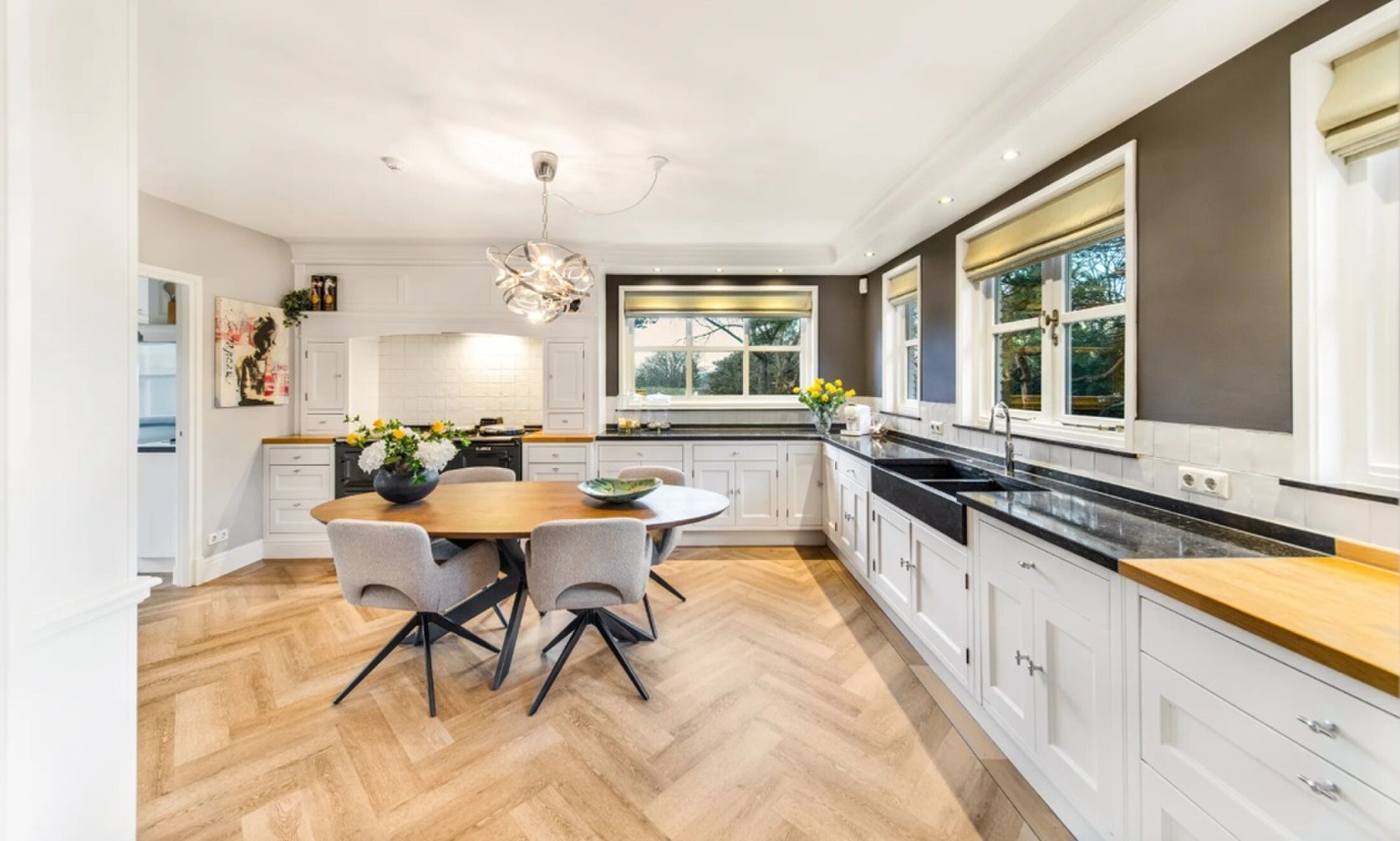 De super-de-luxe woonkeuken.