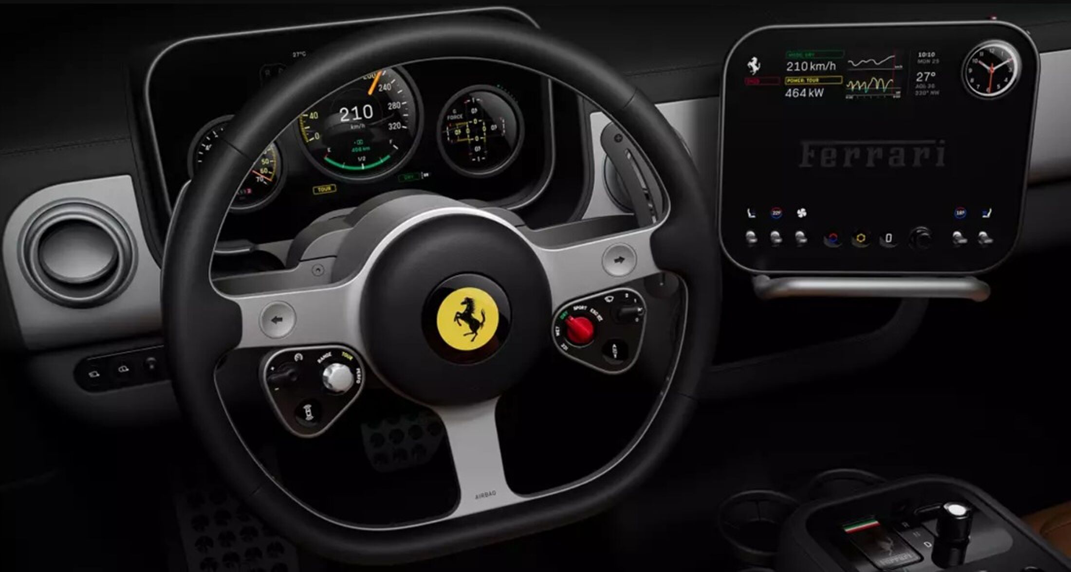 Het interieur van de Ferrari Luce