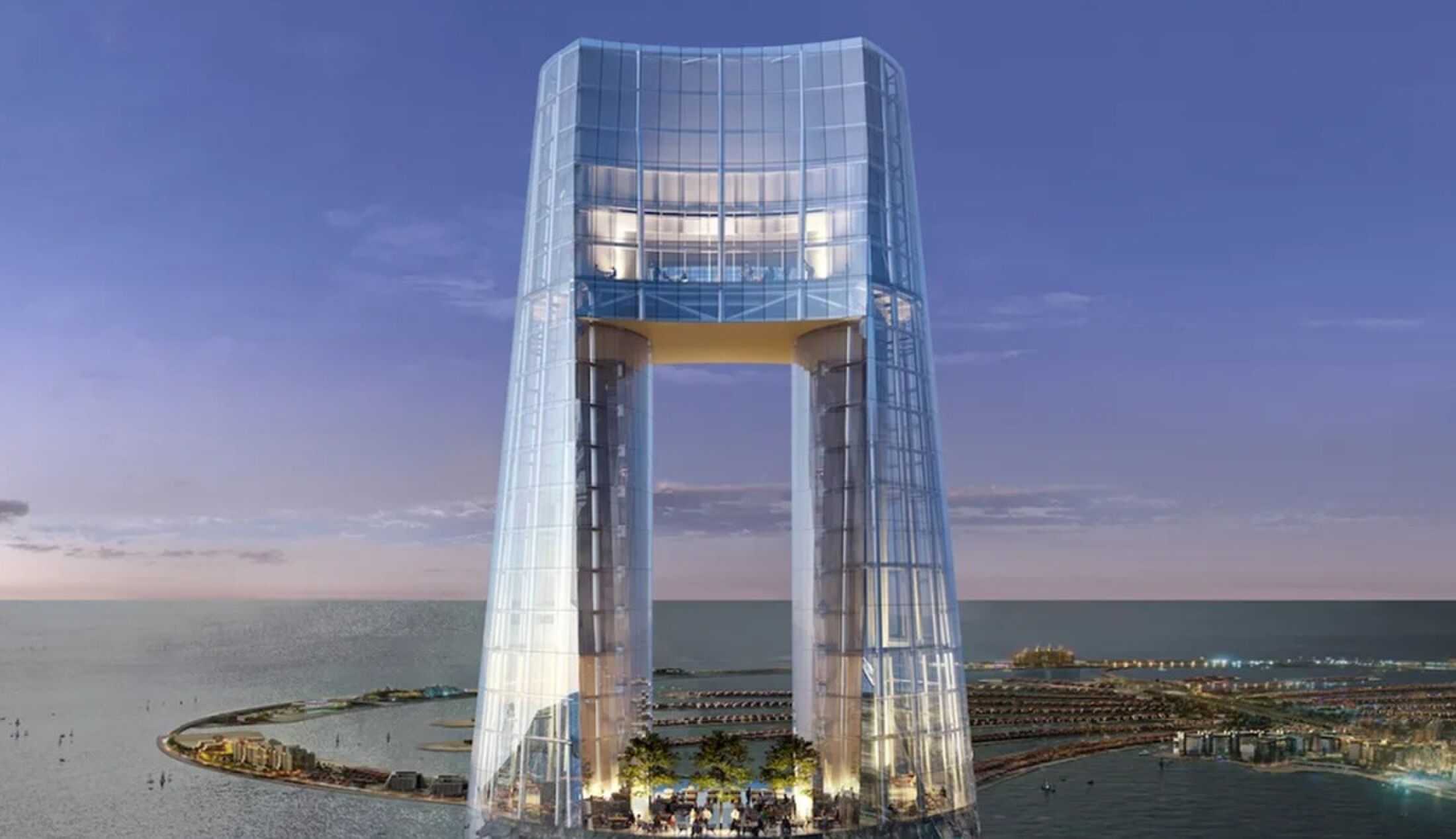 De buitenzijde van het grootste hotel ter wereld