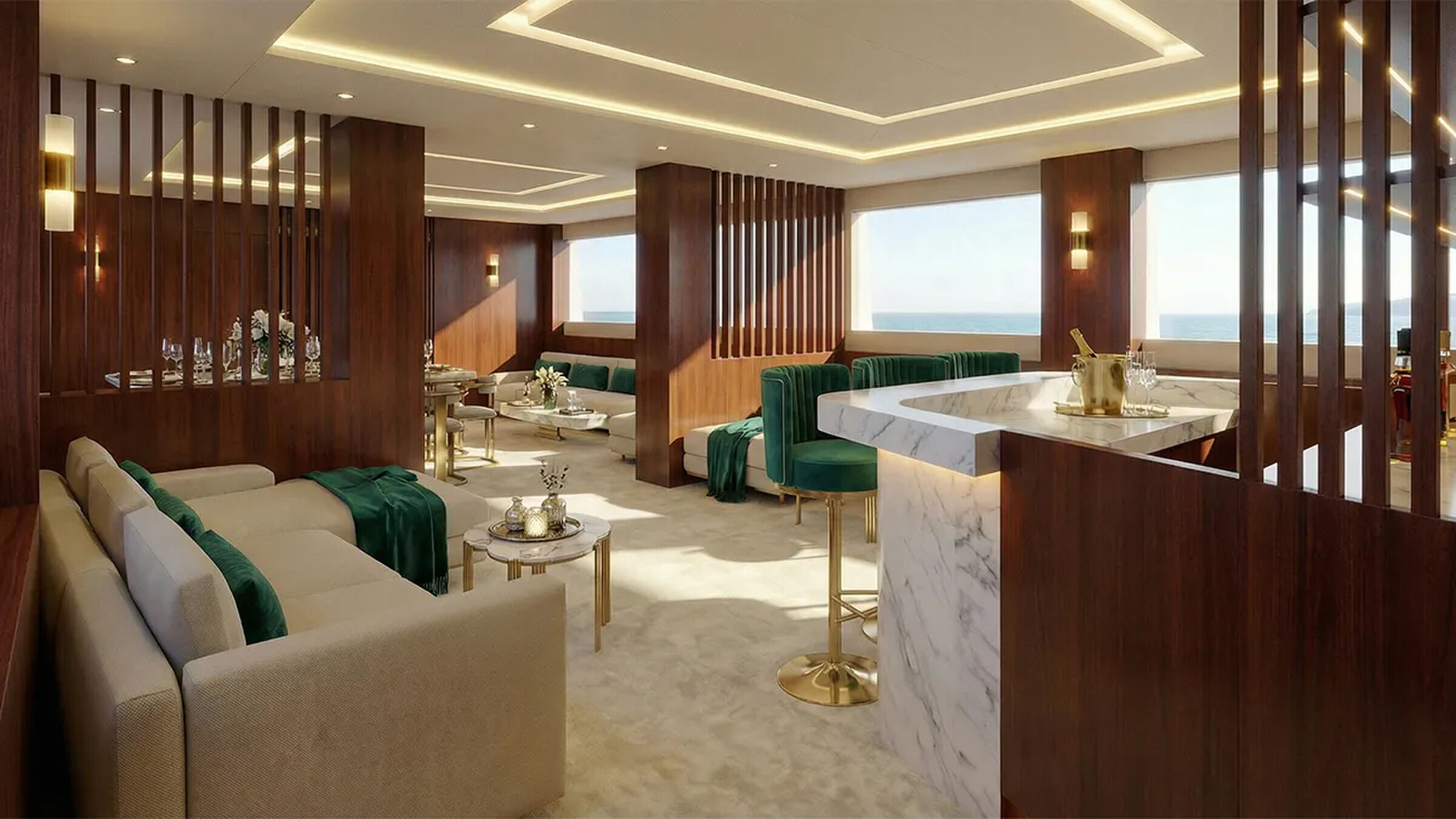 Het interieur van de Talassea 145