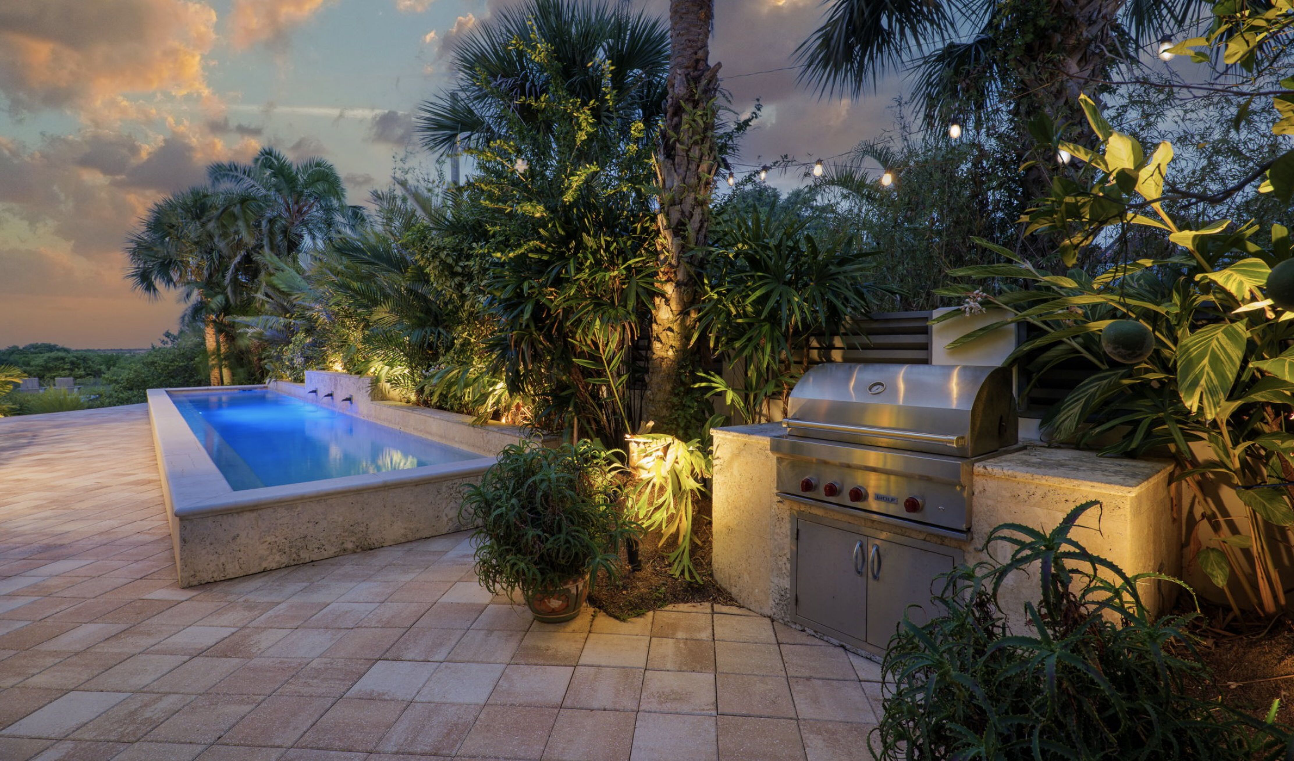 De tuin van het huis van Hurley Haywood in Florida