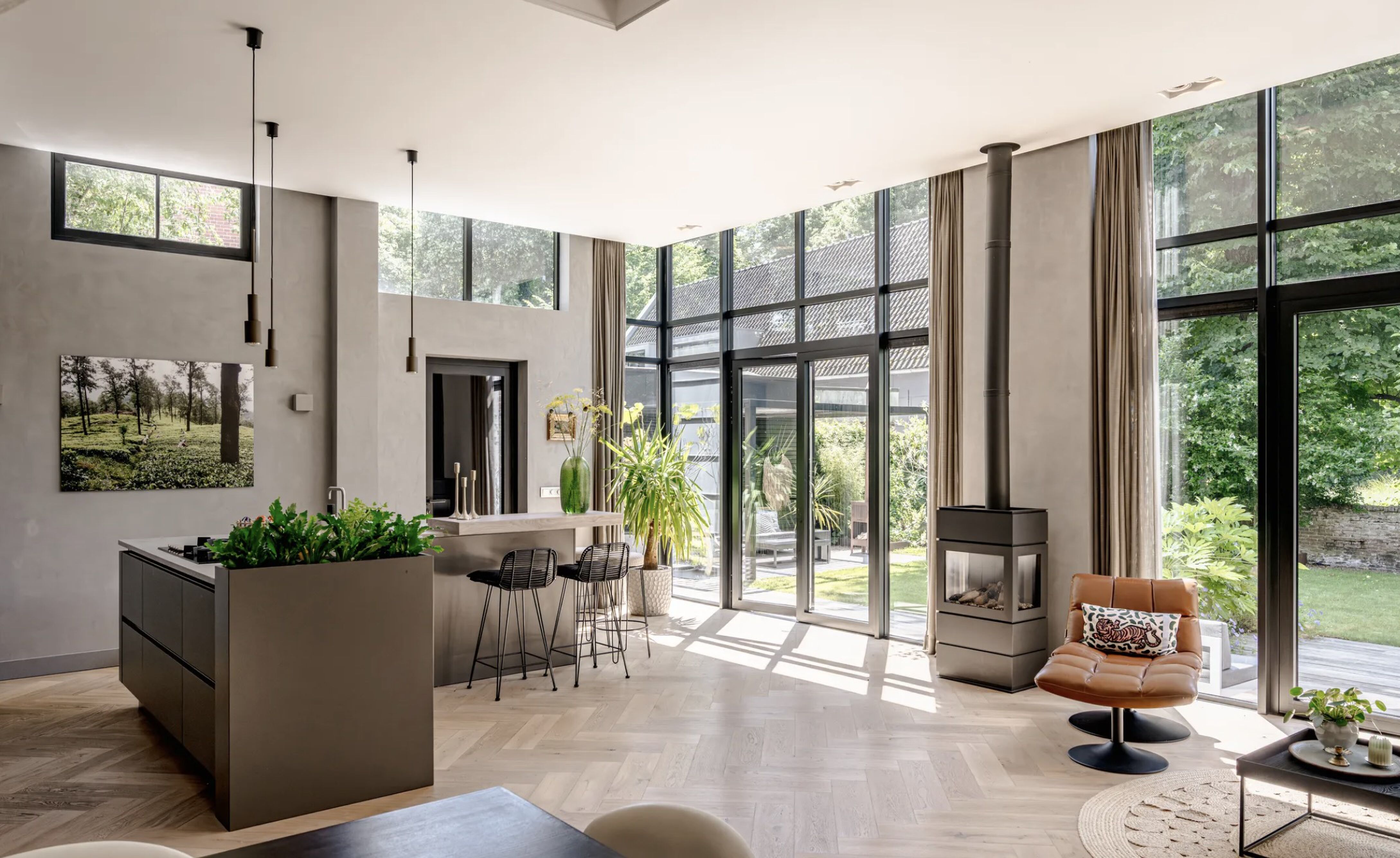 E&eacute;n van de kamers van de stadsvilla in Haarlem