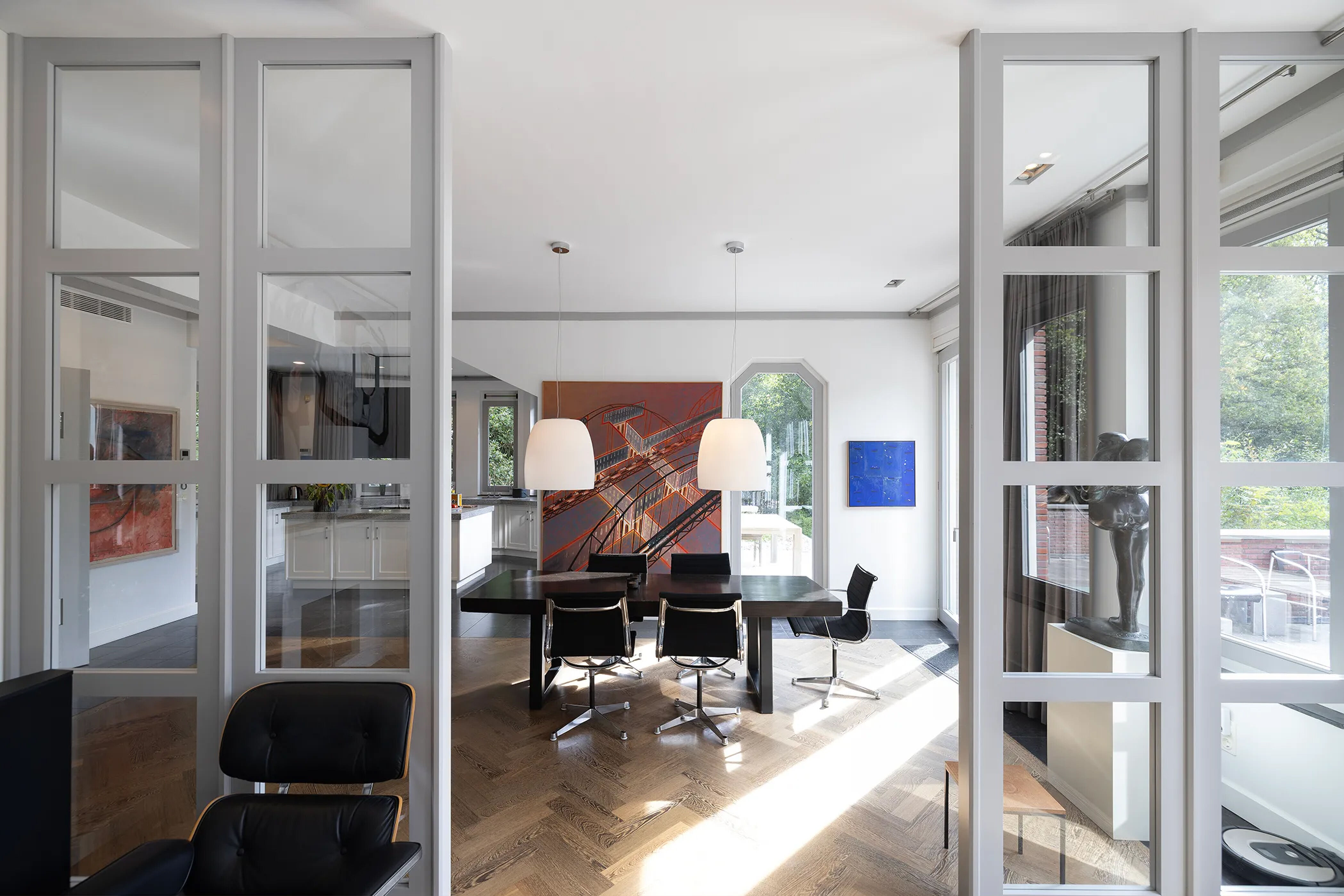 De entree van de villa in Bergen