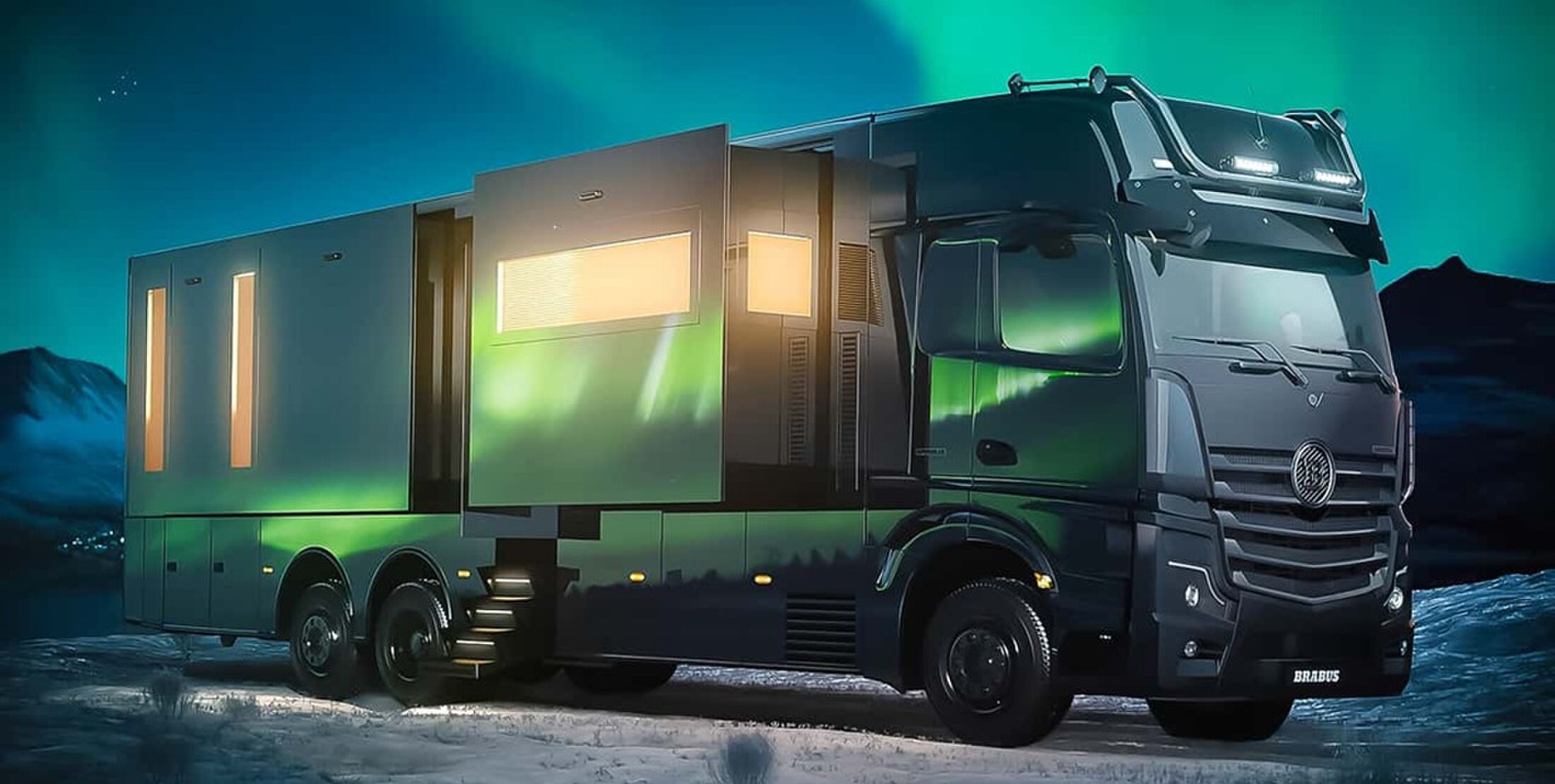 De buitenzijde van de grootste Brabus ooit