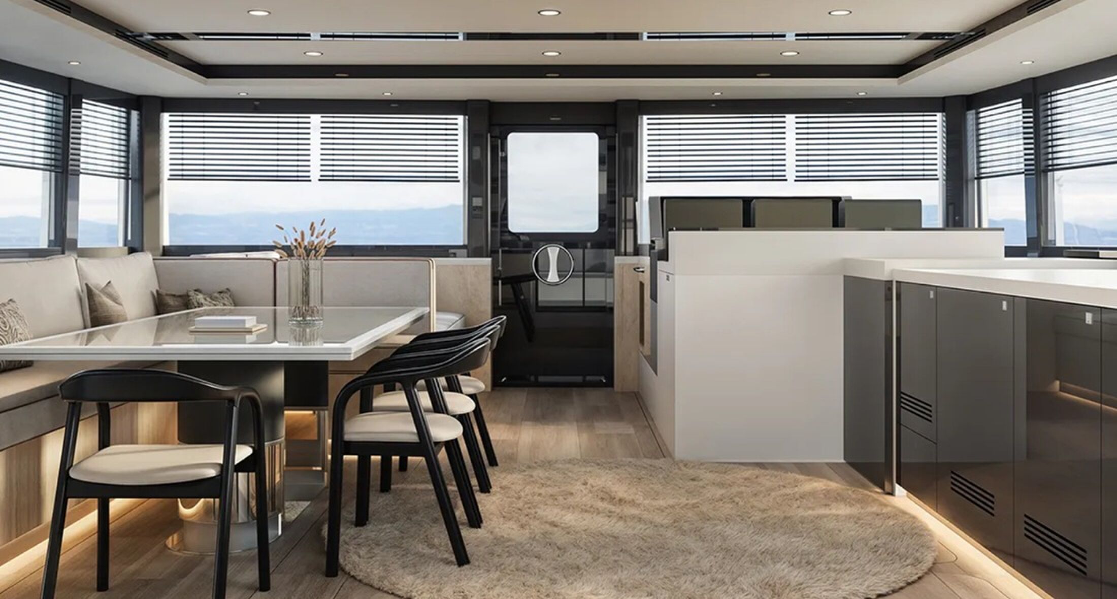 De salon van de catamaran van VisionF