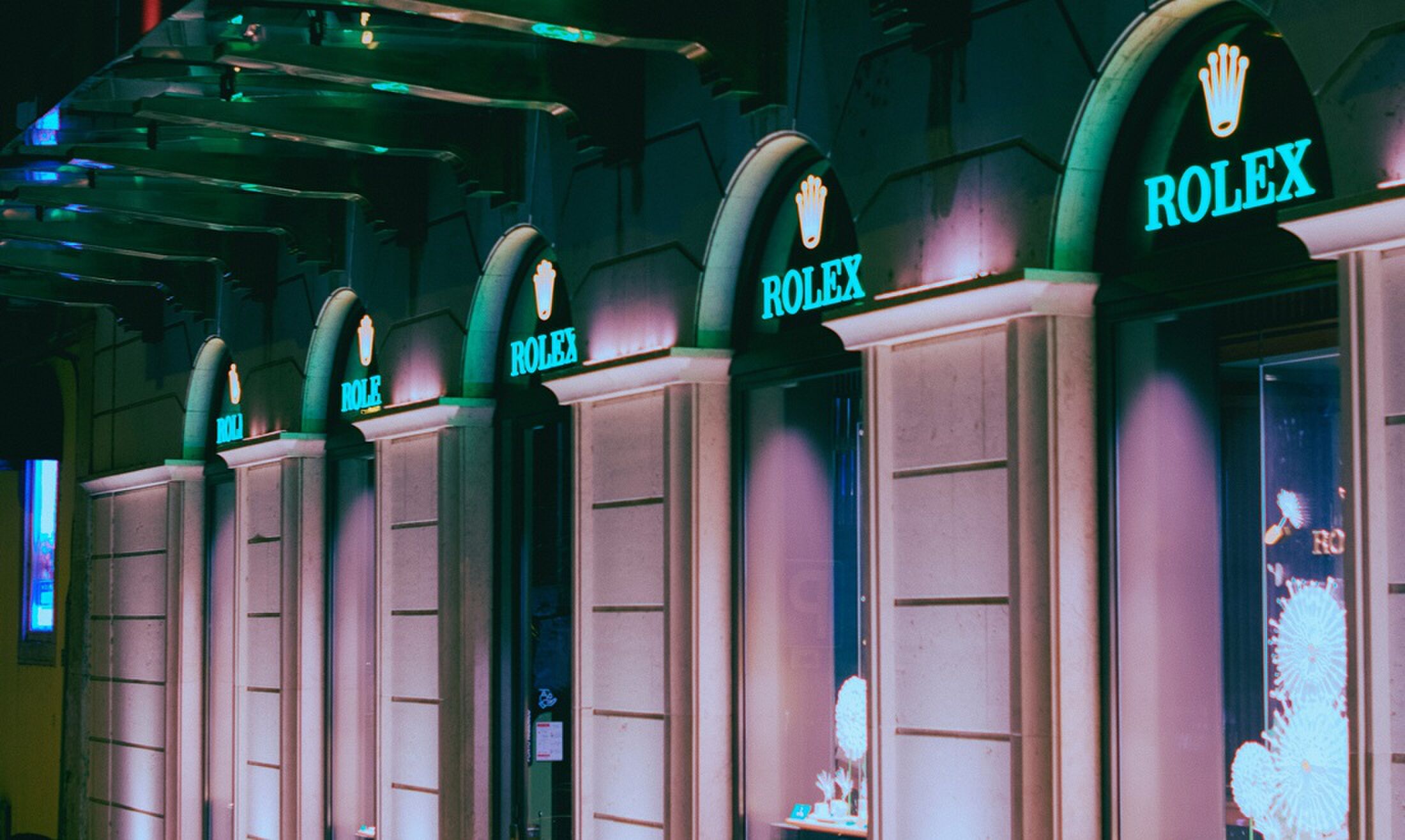 Een winkeletalage van Rolex