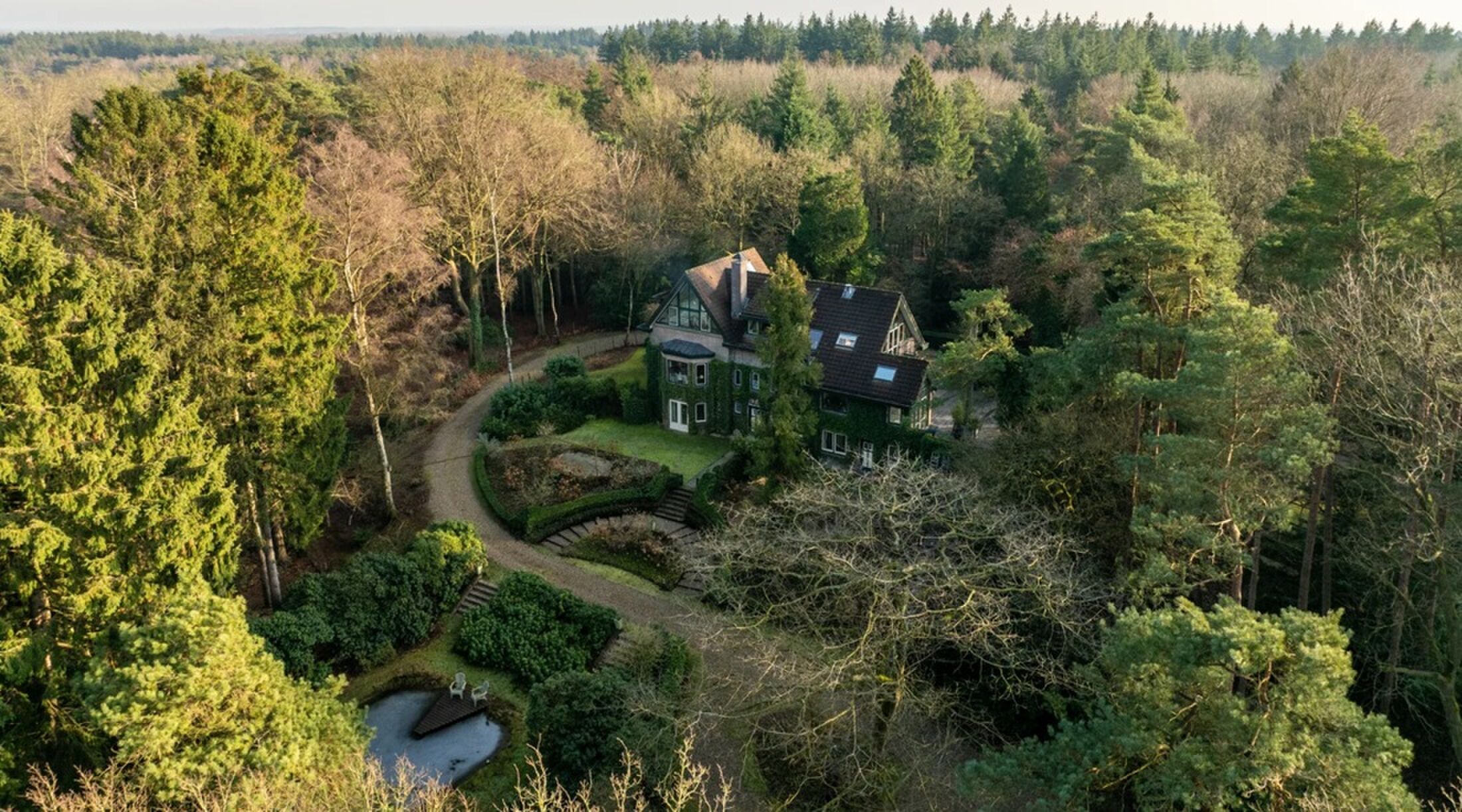 Een overzicht van het landgoed op de Veluwe