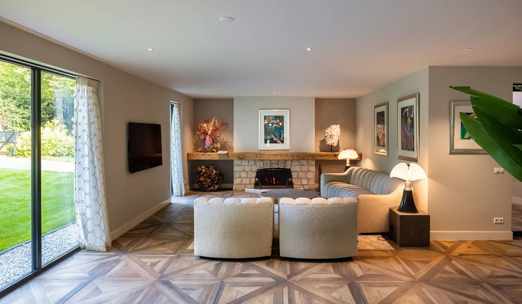 De living van de villa in Laren