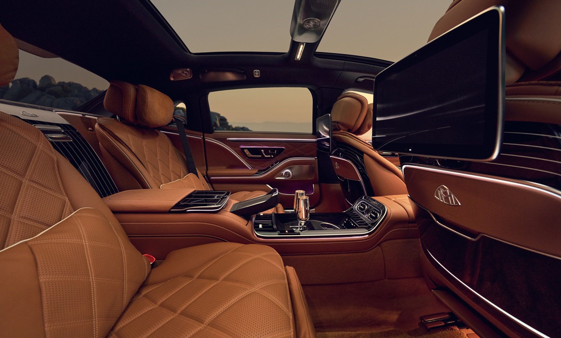 De achterbank van de Maybach S-Klasse