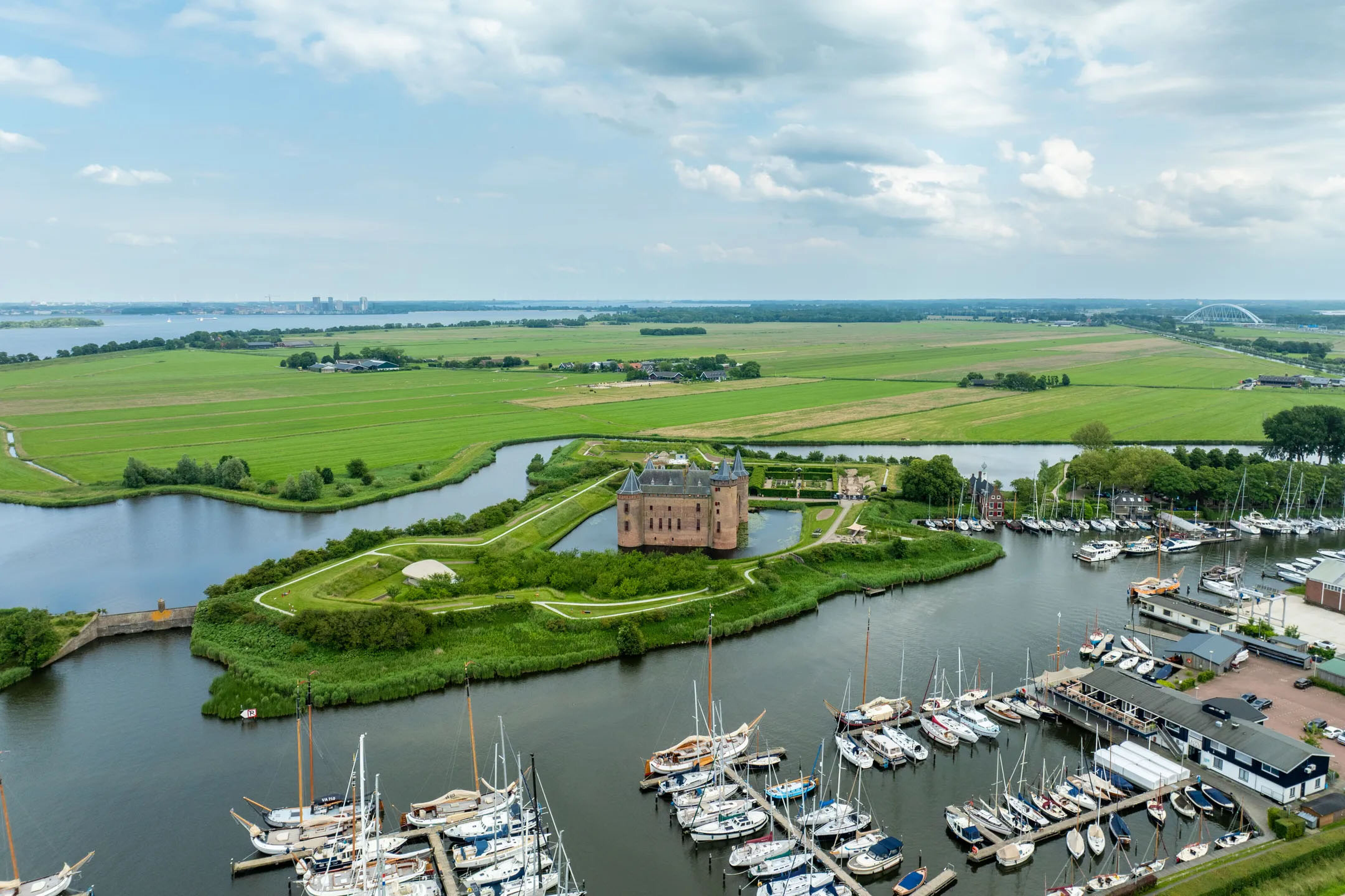 Het uitzicht vanuit de villa in Muiden