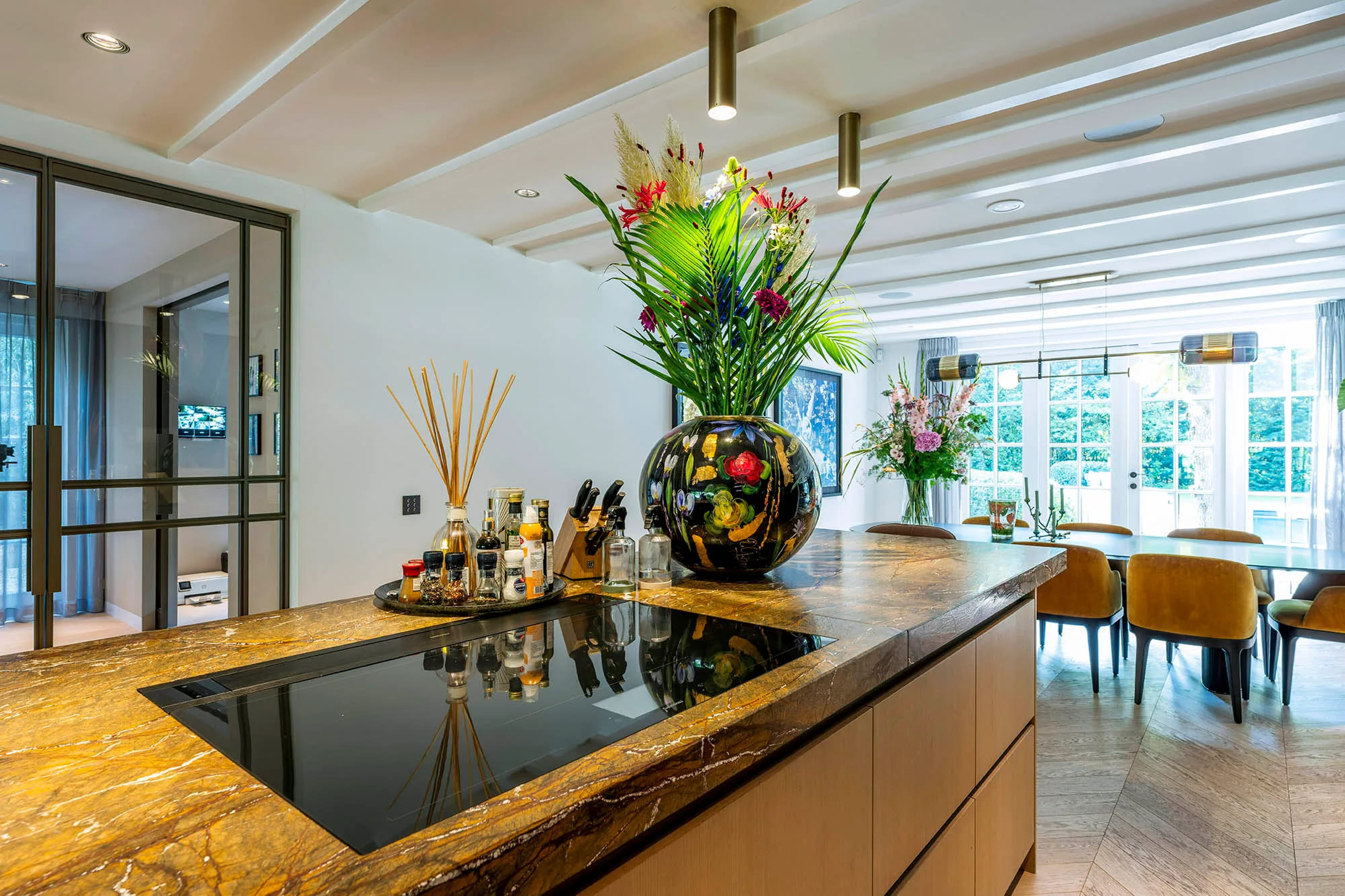 De keuken in de villa in Laren