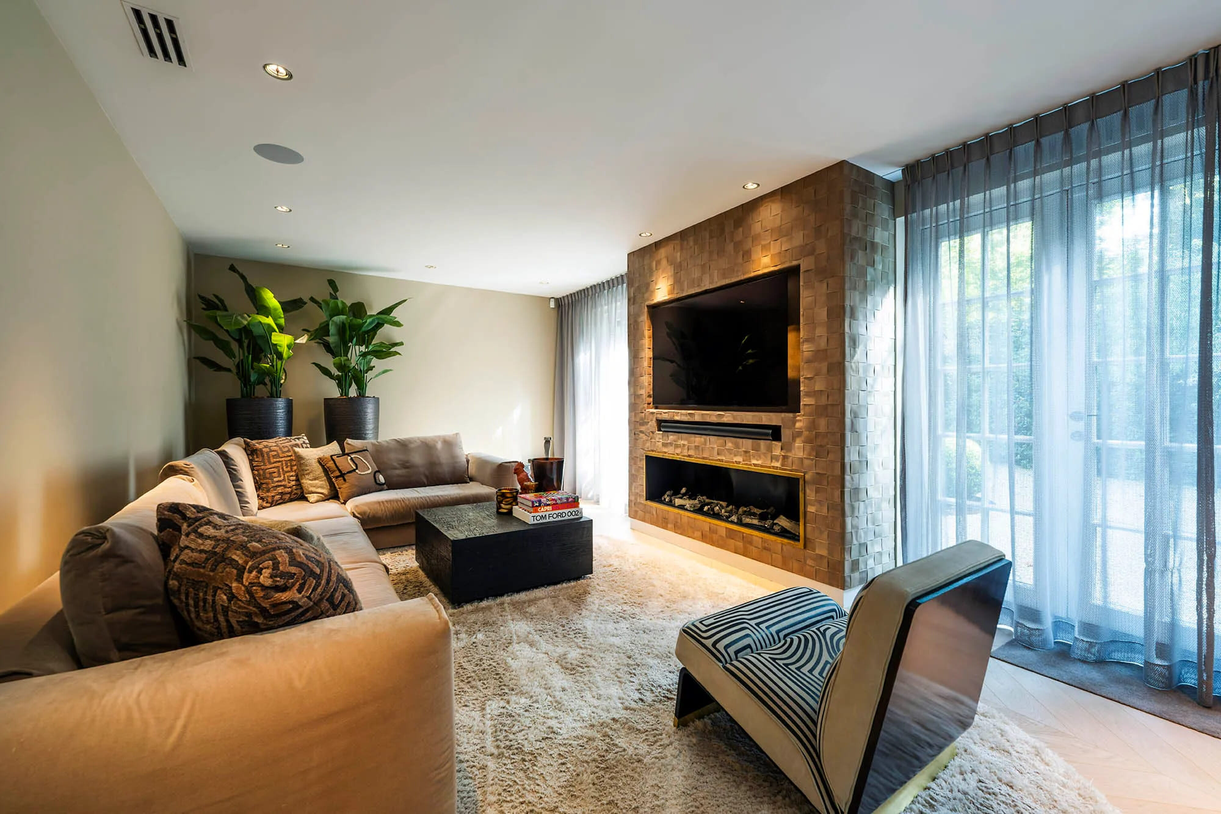 De bioscoopkamer in de villa in Laren