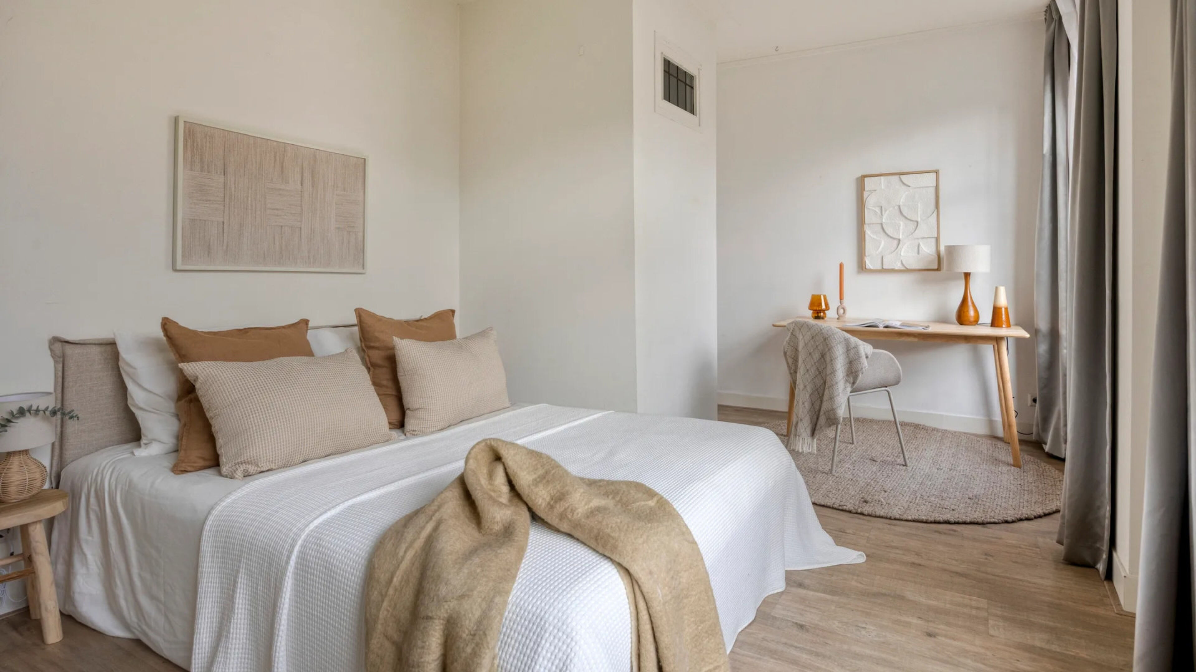 De slaapkamer in het appartement van Daley Blind in Amsterdam