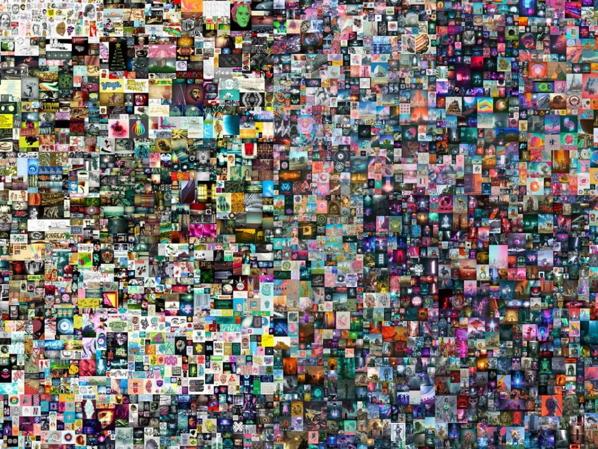 Het NFT kunstwerk genaamd Beeple, Everydays- The First 5,000 Days, 2021