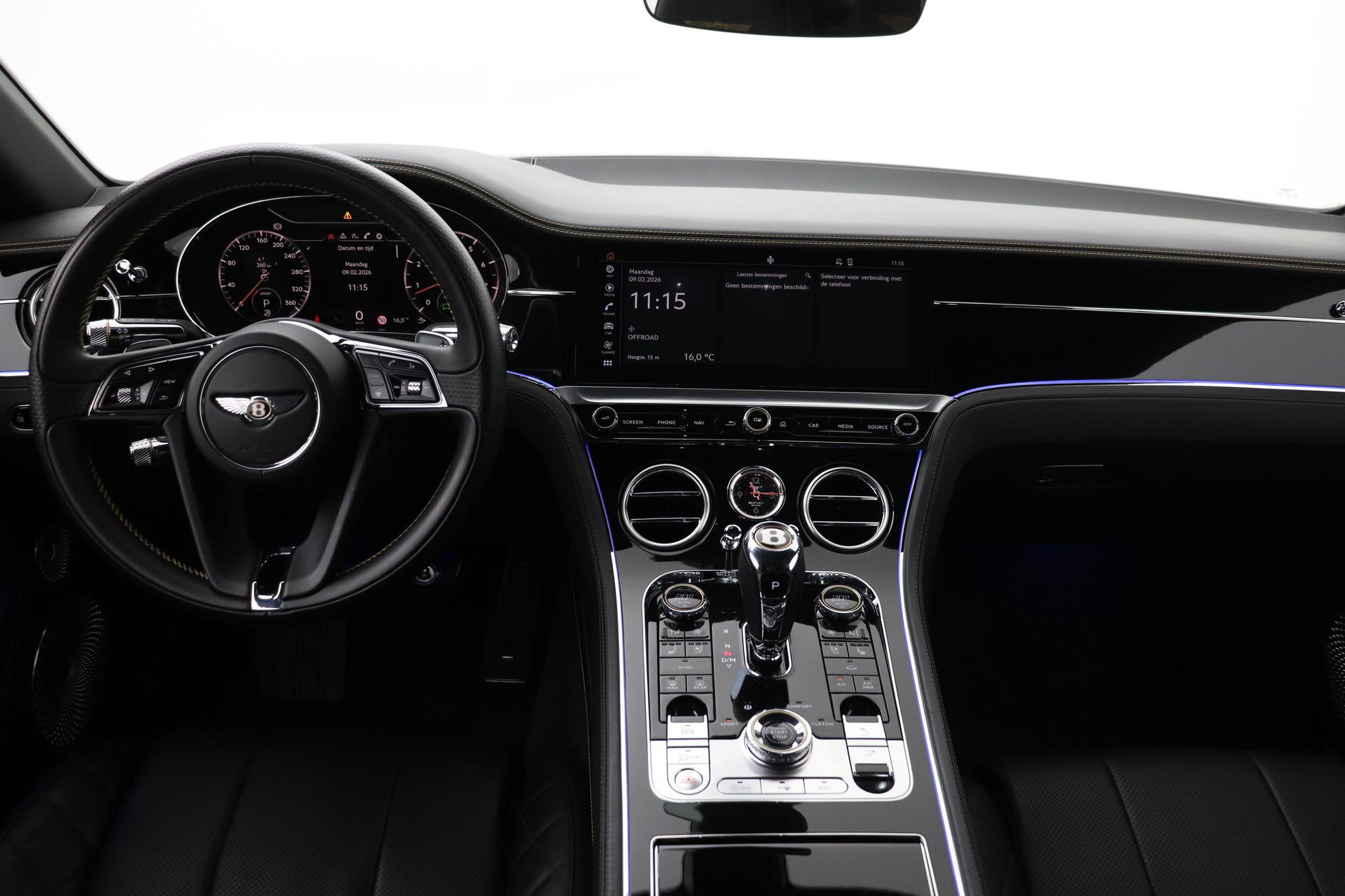 Het interieur van de Bentley Continental GT Speed W12