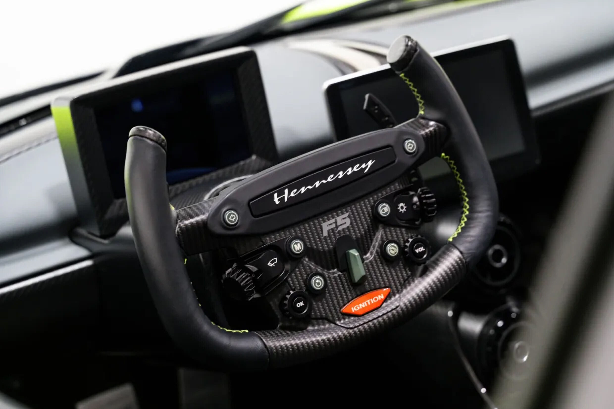 Het stuur van de Hennessey Venom F5