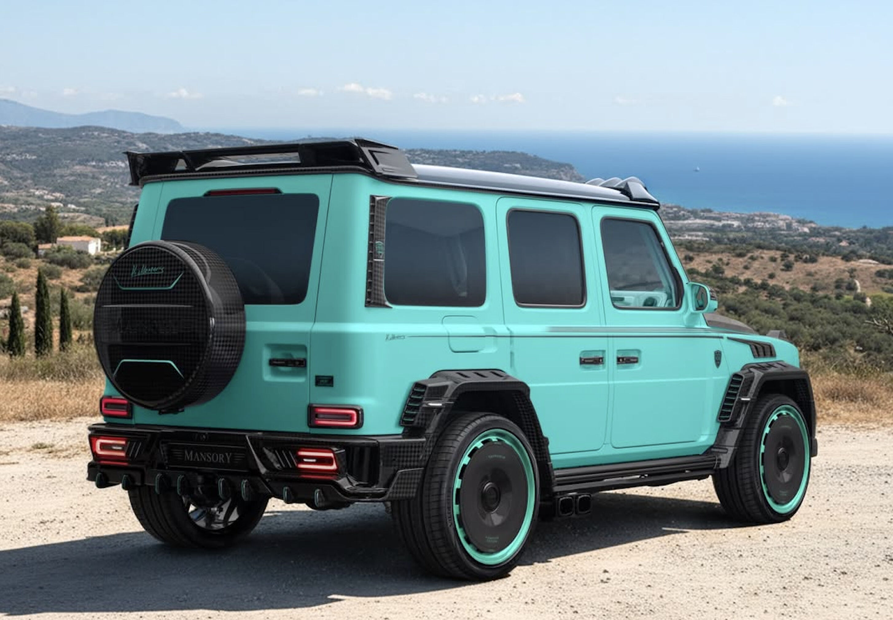 De achterkant van de Mercedes G Klasse MANSORY