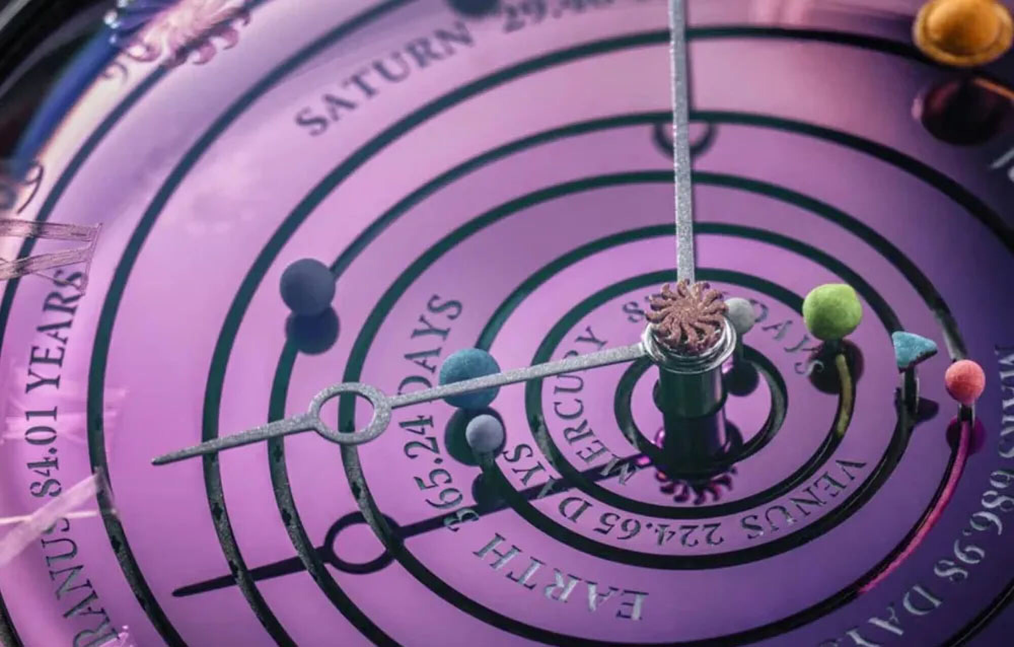 Het zonnestelsel in het Christiaan van der Klaauw-horloge