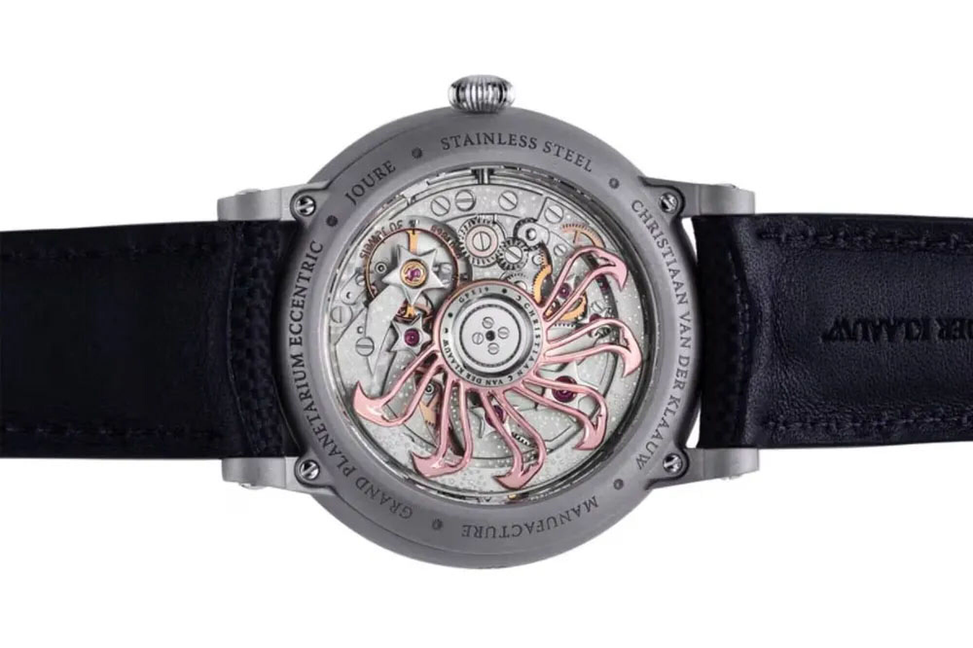 De achterkant van het horloge van Christiaan van der Klaauw