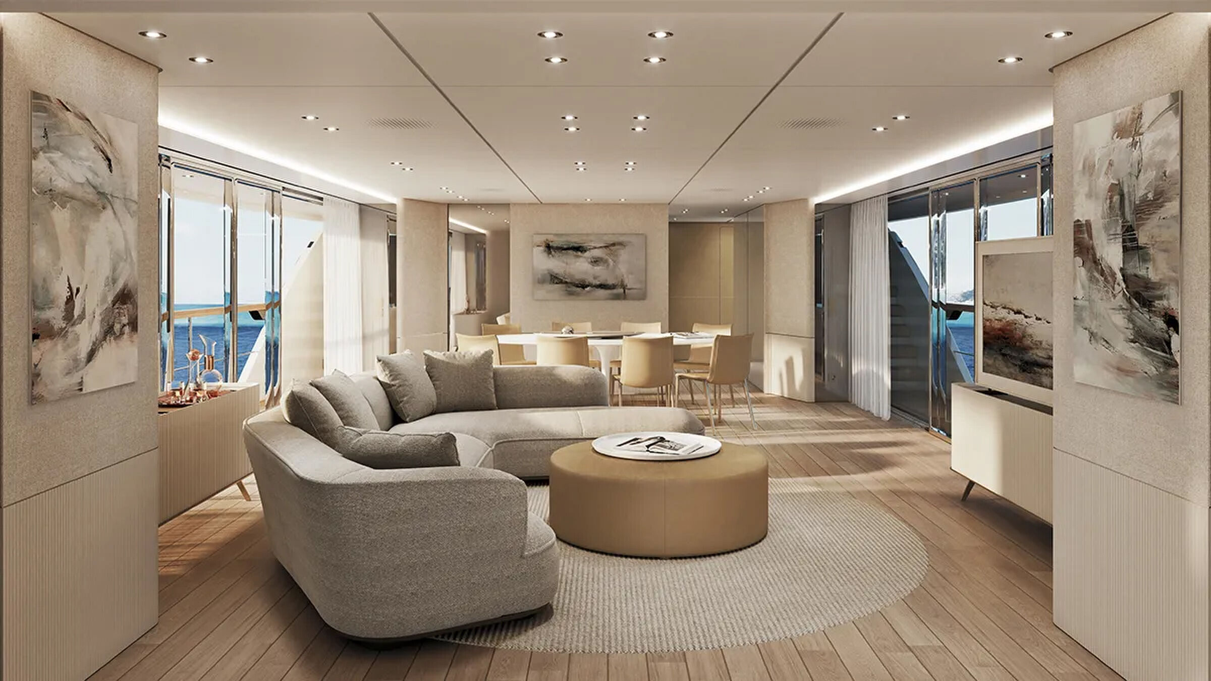 Het interieur van het Navetta 35-superjacht