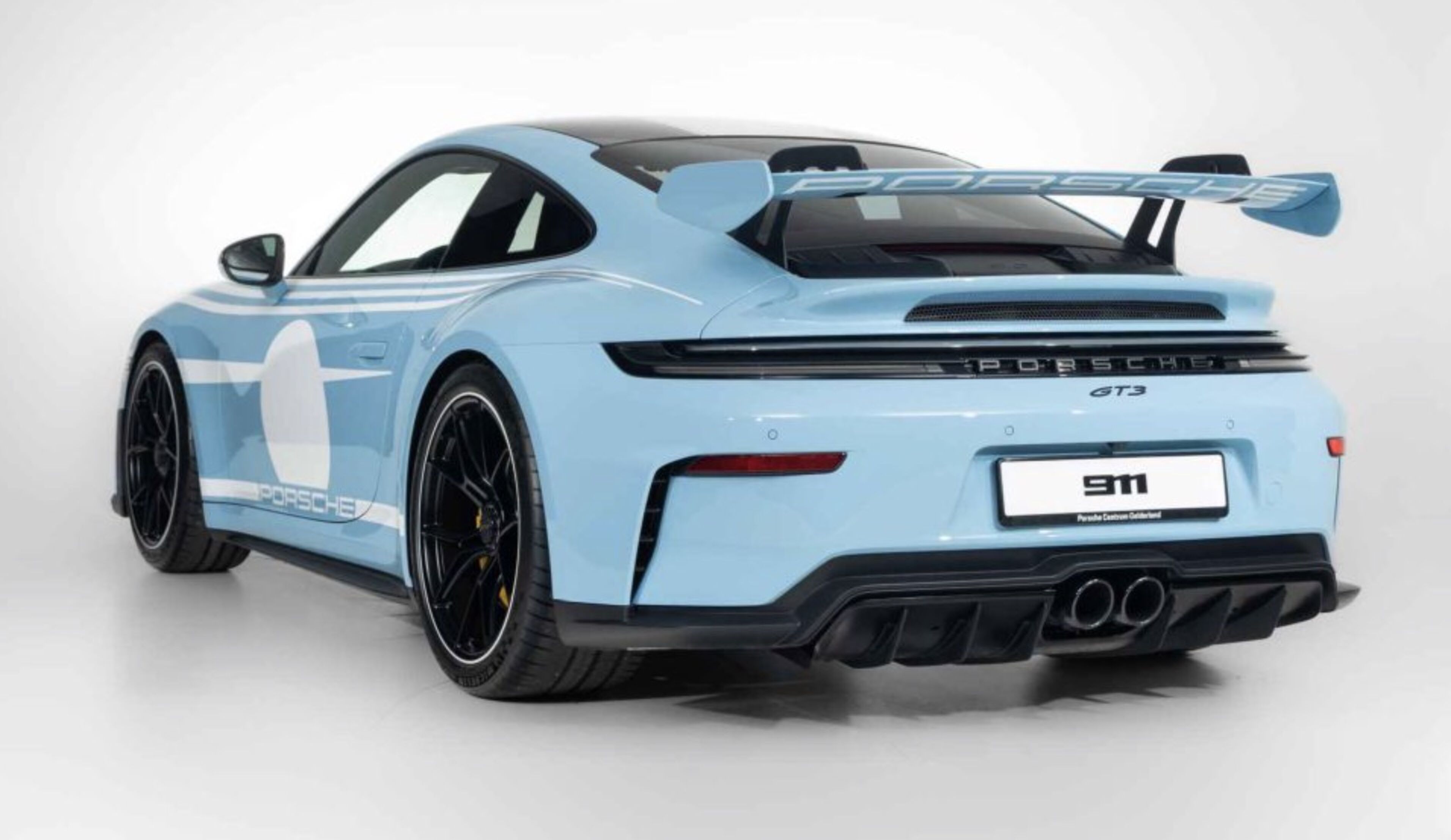 De achterzijde van de Porsche 911 GT3 op Marktplaats